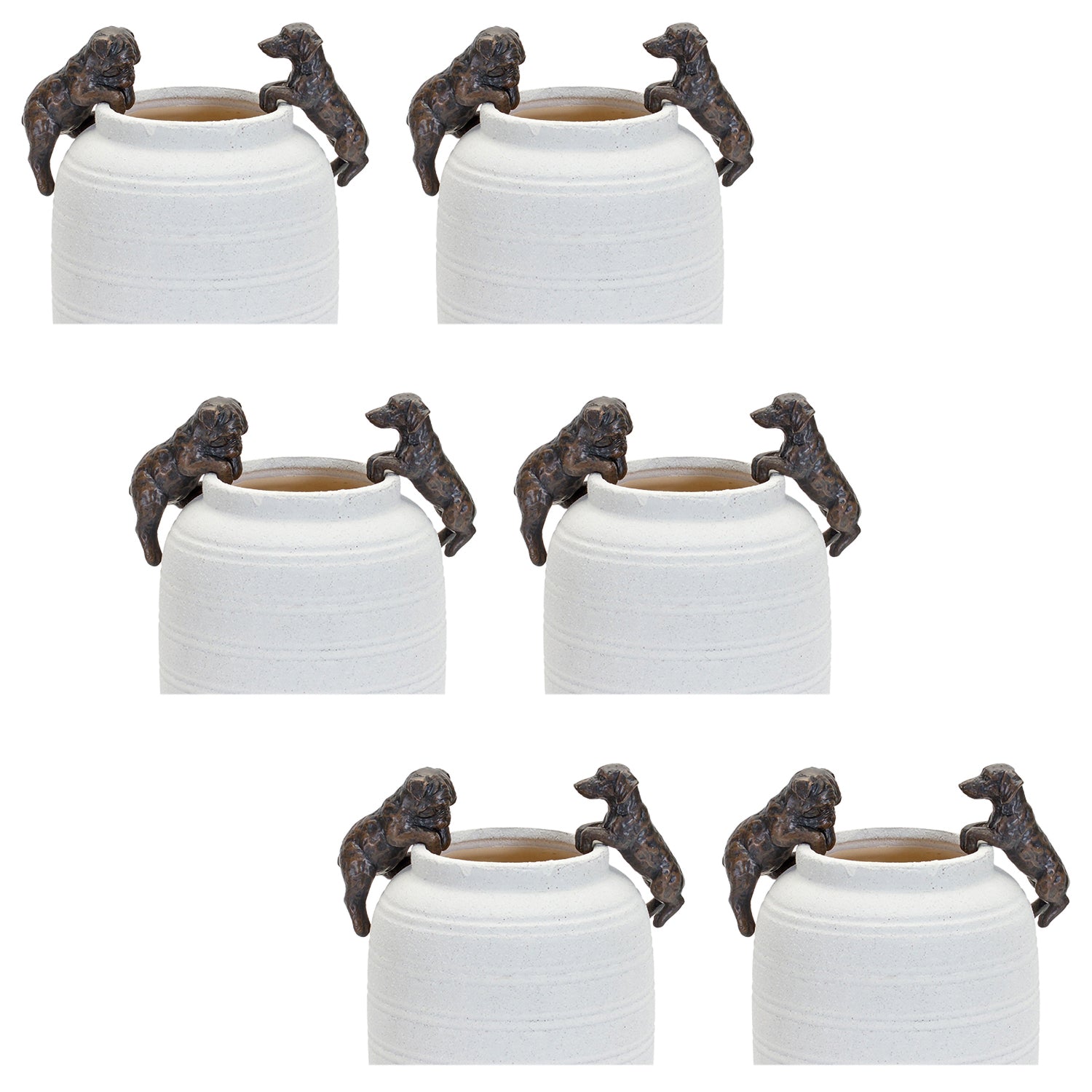 Mini Dachshund and Bull Dog Pot Hanger Set of 6