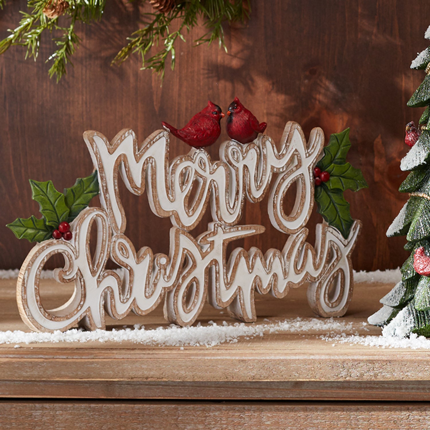 Merry Christmas Tabletop Sign Set of 2
