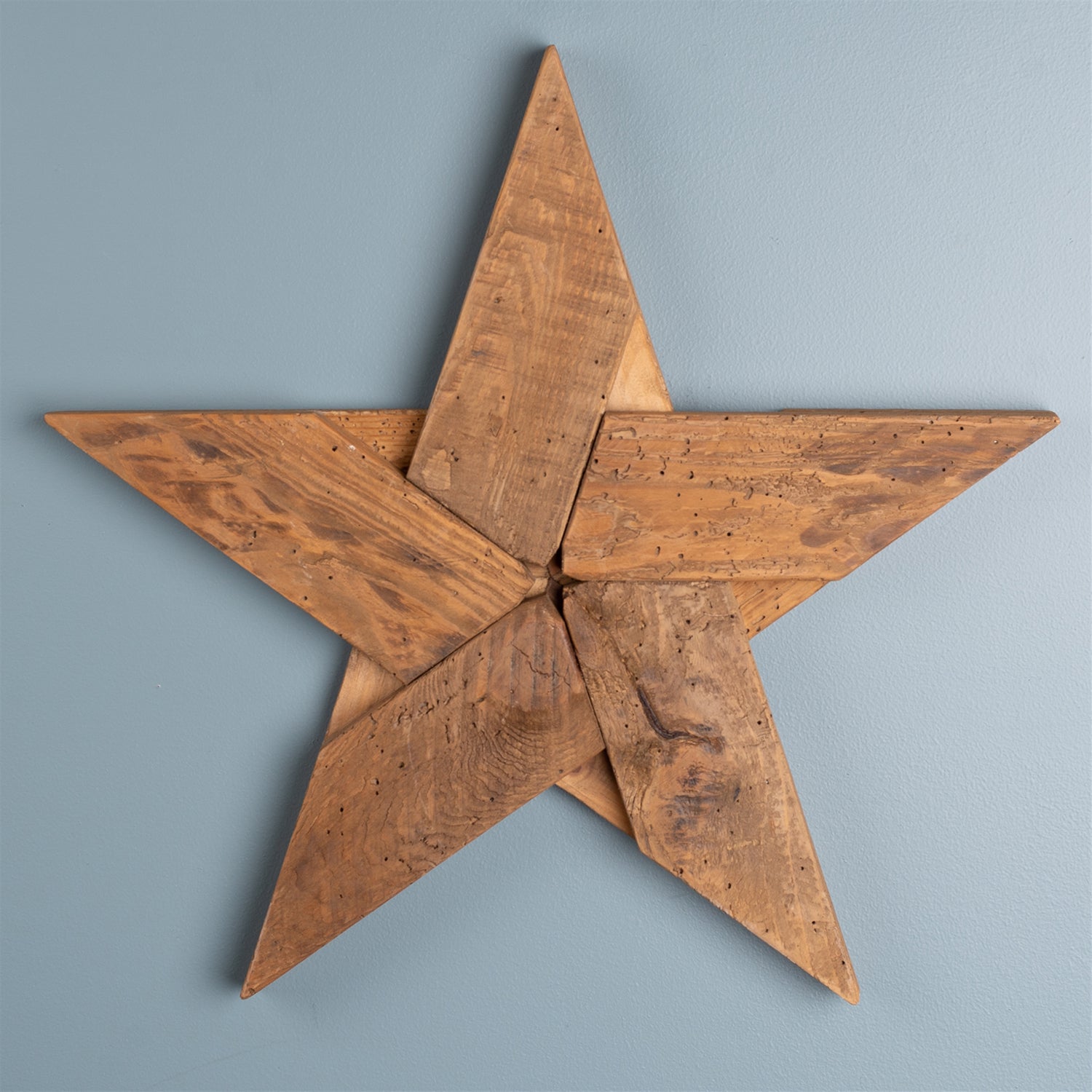 Pine Wood Star Decor Set of 2