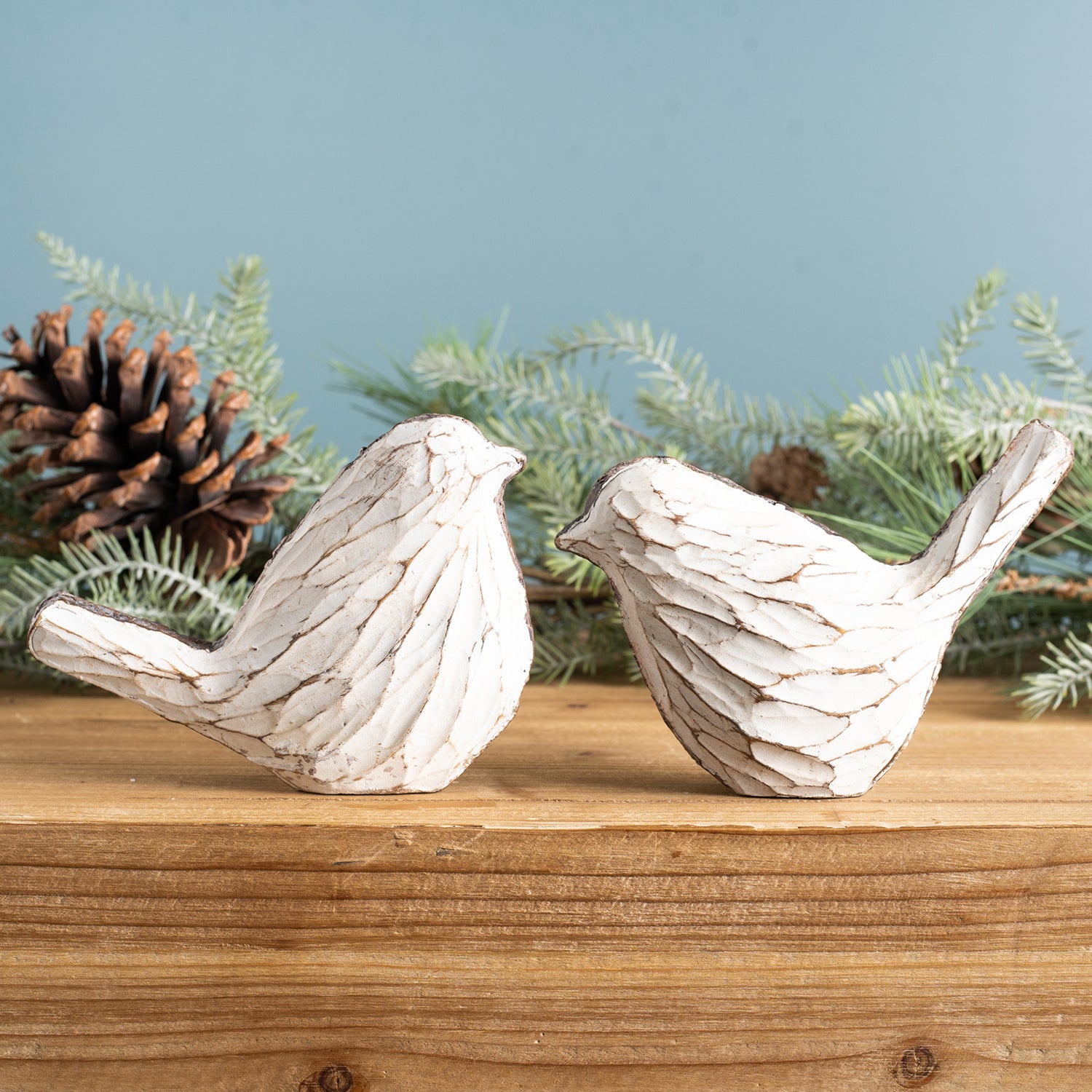 Carved Bird Figurine Set of 4