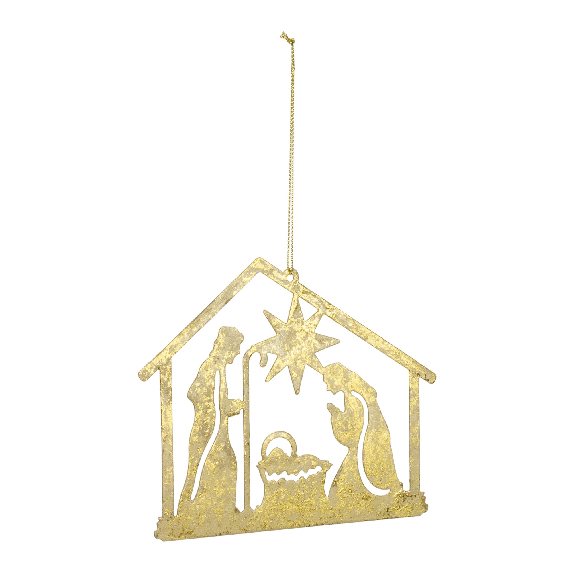 Metal Holy Family Cut Out Ornament Set of 12