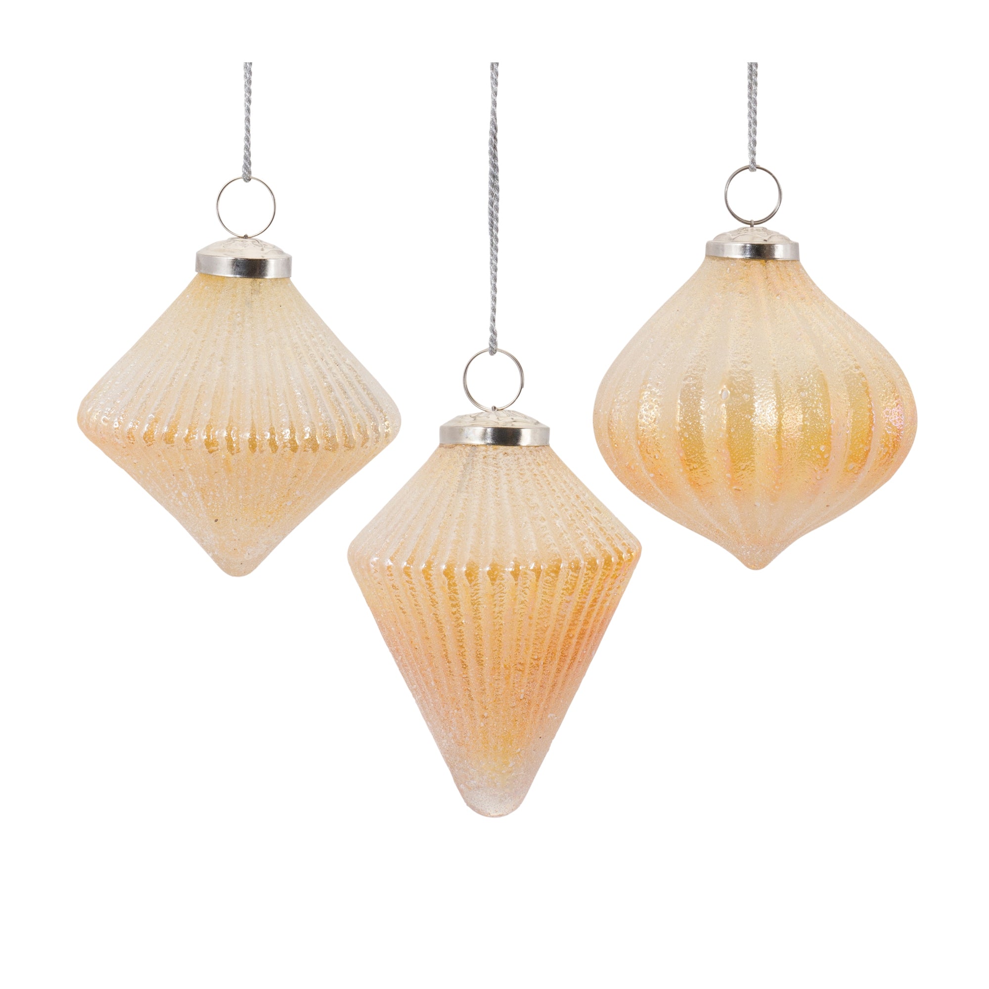 Ribbed Glass Ornament Set of 6
