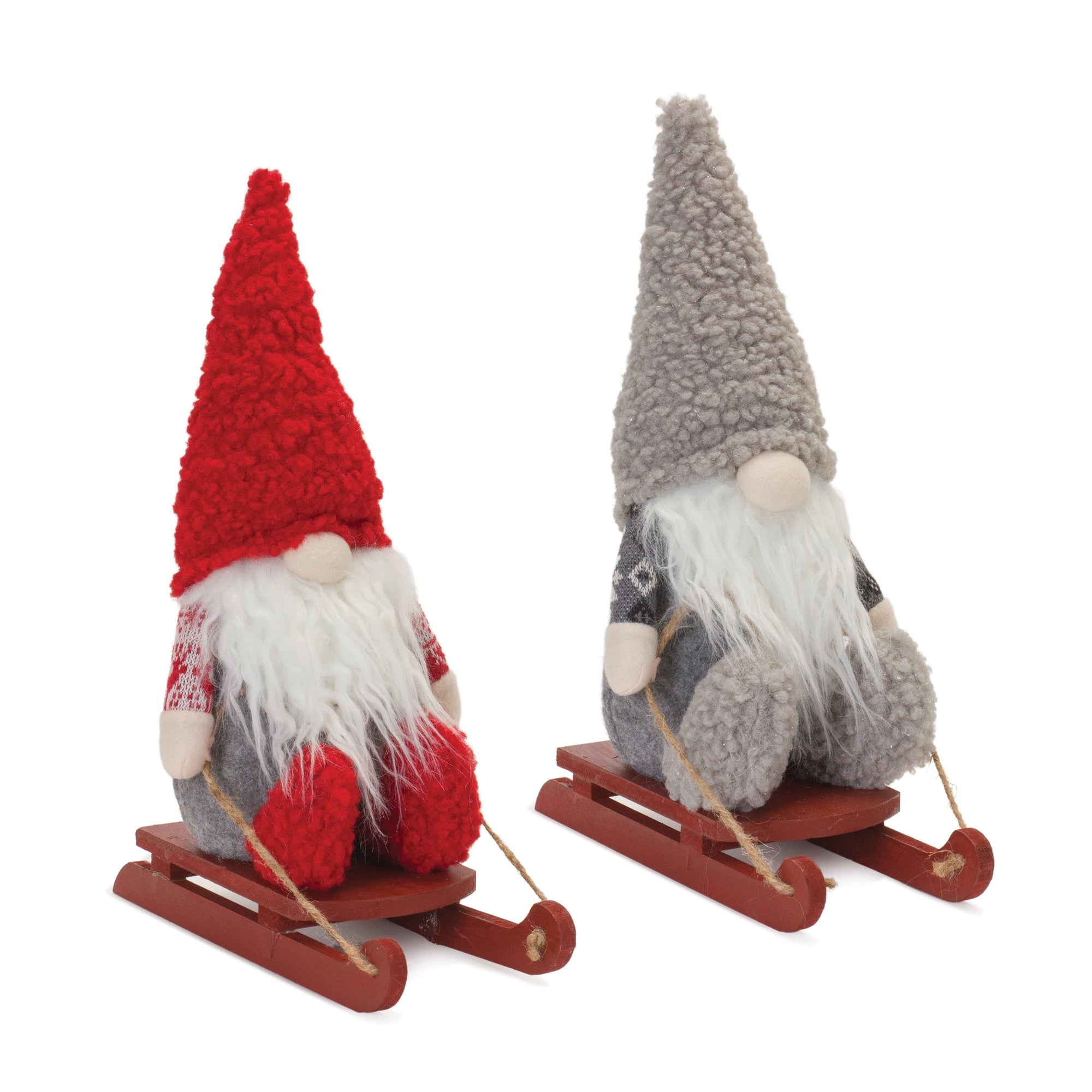 Plush Winter Gnome Sculpture Set of 2