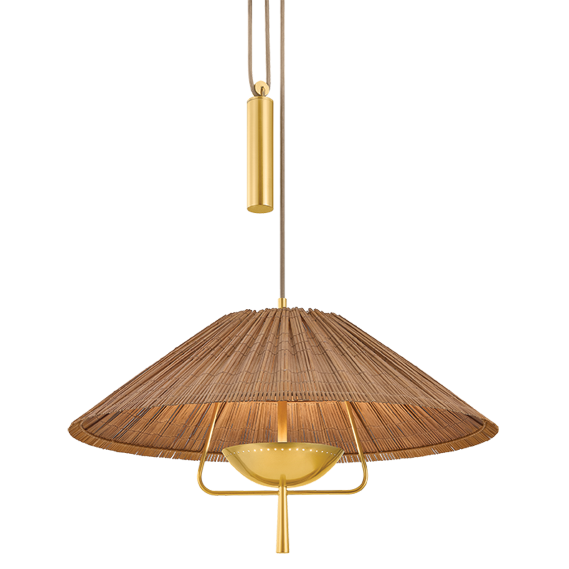 Hudson Valley Lighting Annadale Pendant in Aged Brass, primary product view