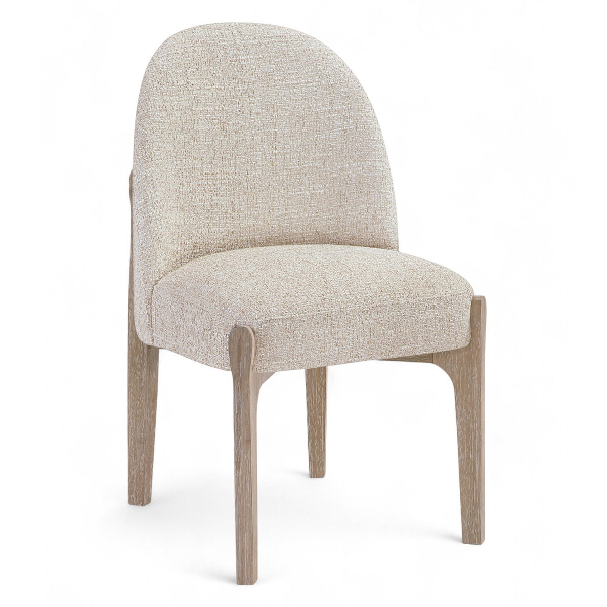 Torino Beige Fabric Upholstered Dining Chair, Set of 2 in beige linen-textured fabric, primary product view