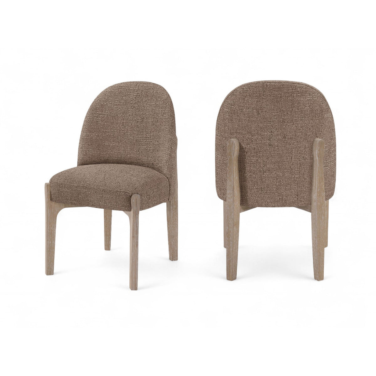 Torino Brown Fabric Upholstered Dining Chair Set of 2