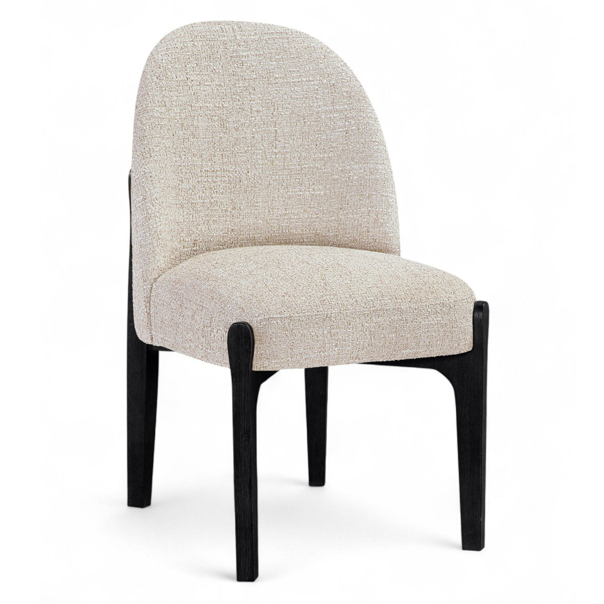 Torino Beige Fabric Upholstered Dining Chair, Set of 2 in beige linen-textured fabric, primary product view