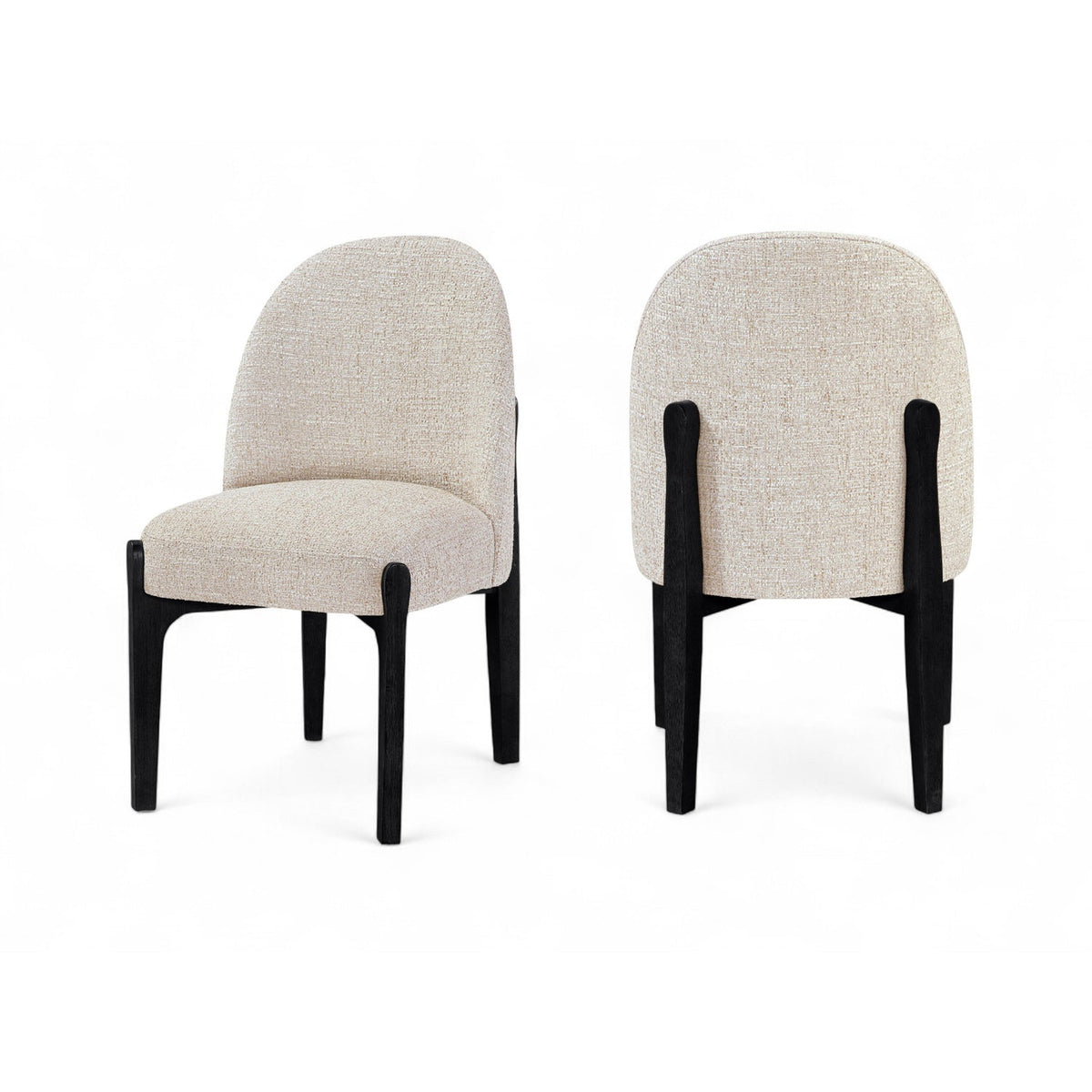 Torino Beige Fabric Upholstered Dining Chair Set of 2