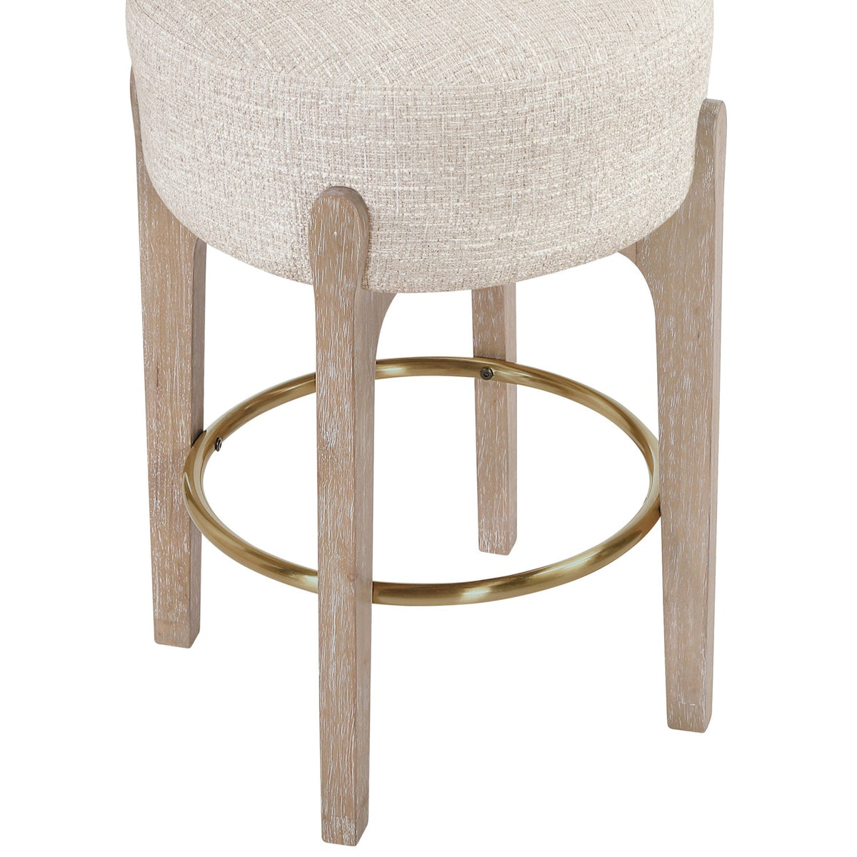 Torino Beige Fabric Upholstered Counter Stool Set of 2
