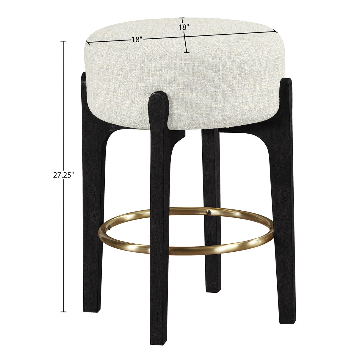 Torino Cream Fabric Upholstered Counter Stool Set of 2