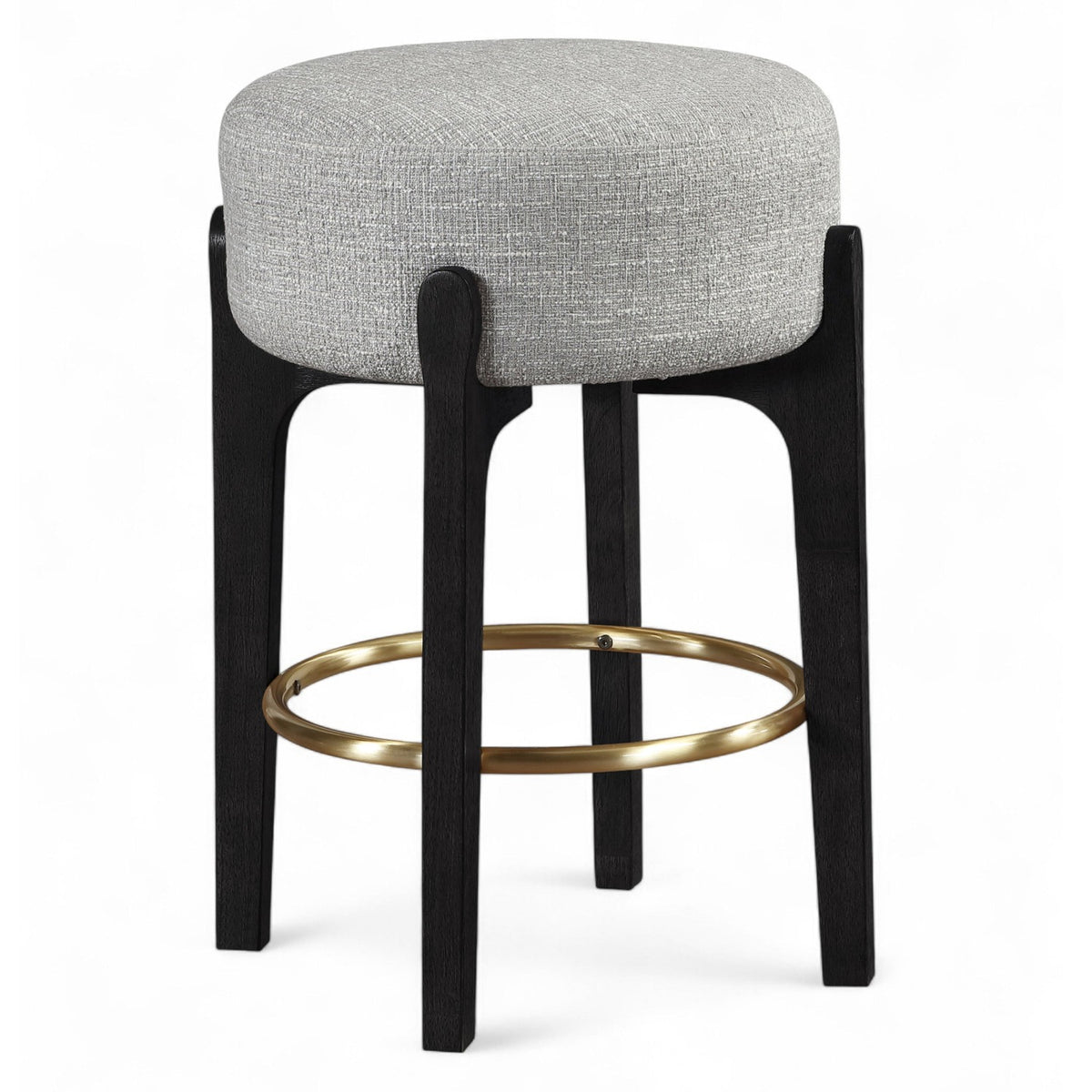 Torino Grey Fabric Upholstered Counter Stool, Set of 2 in 18Wx18Dx27.25H, primary product view