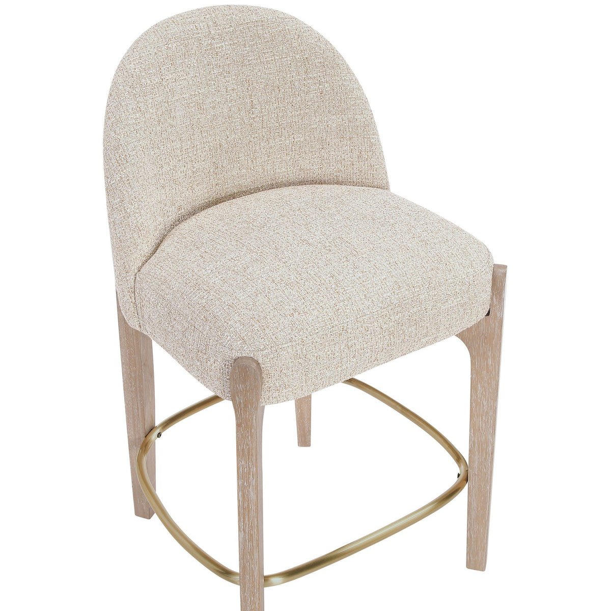 Torino Beige Fabric Upholstered Counter Stool Set of 2
