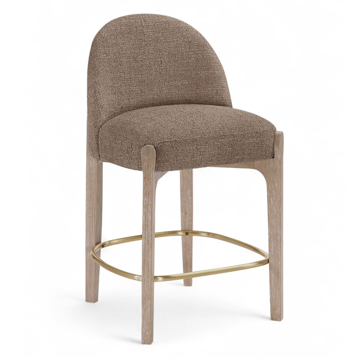Torino Brown Fabric Upholstered Counter Stool, Set of 2 in natural finish, 21.5Wx22.5Dx38.5H, primary product view