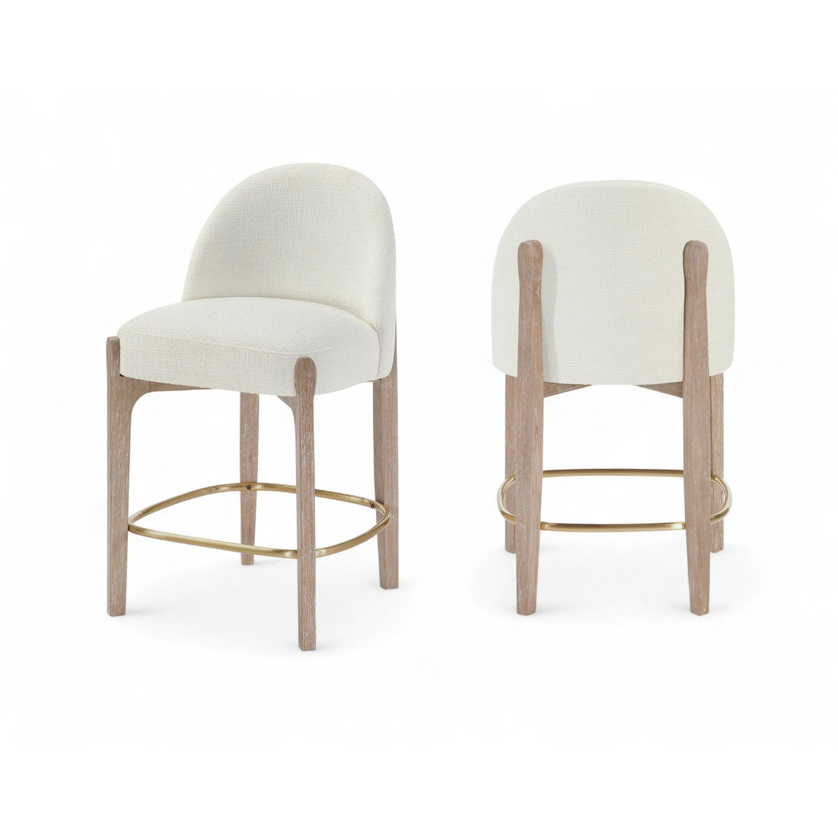 Torino Cream Fabric Upholstered Counter Stool Set of 2