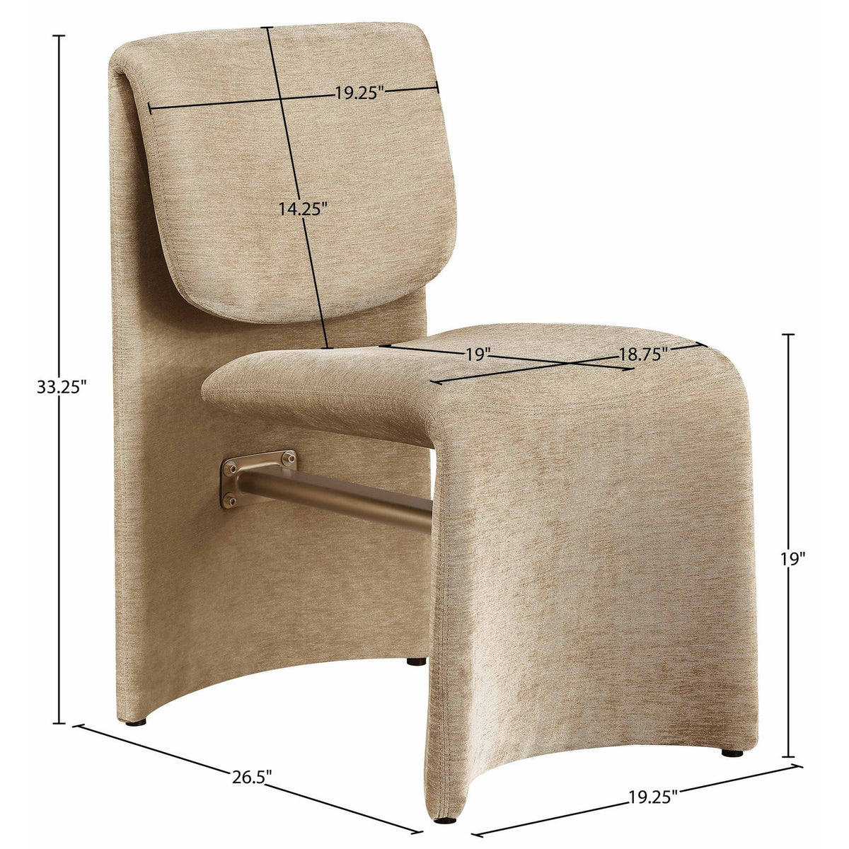 Slique Beige Performance Fabric Upholstered Dining Chair Set of 2