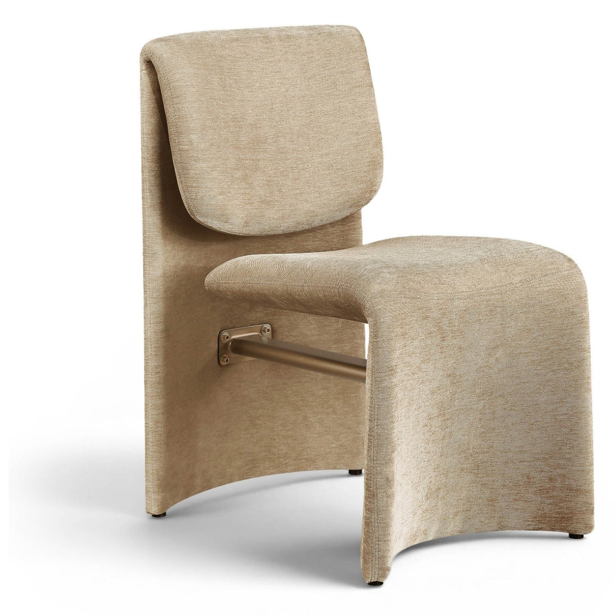 Slique Beige Performance Fabric Upholstered Dining Chair, Set of 2 in beige, primary product view