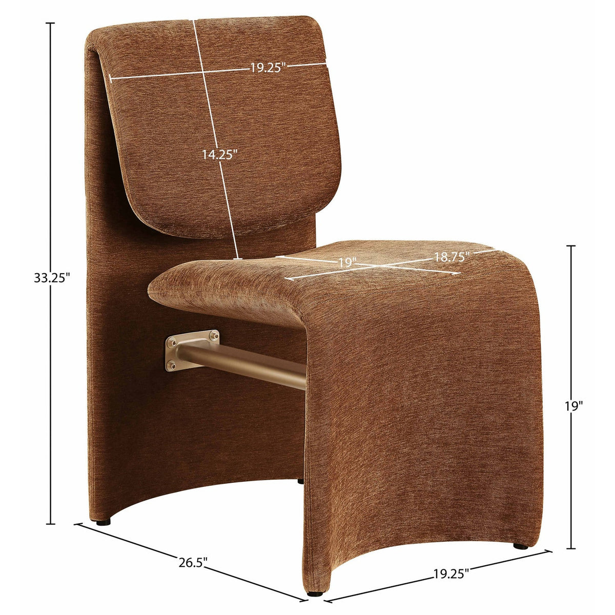 Slique Cognac Performance Fabric Upholstered Dining Chair Set of 2