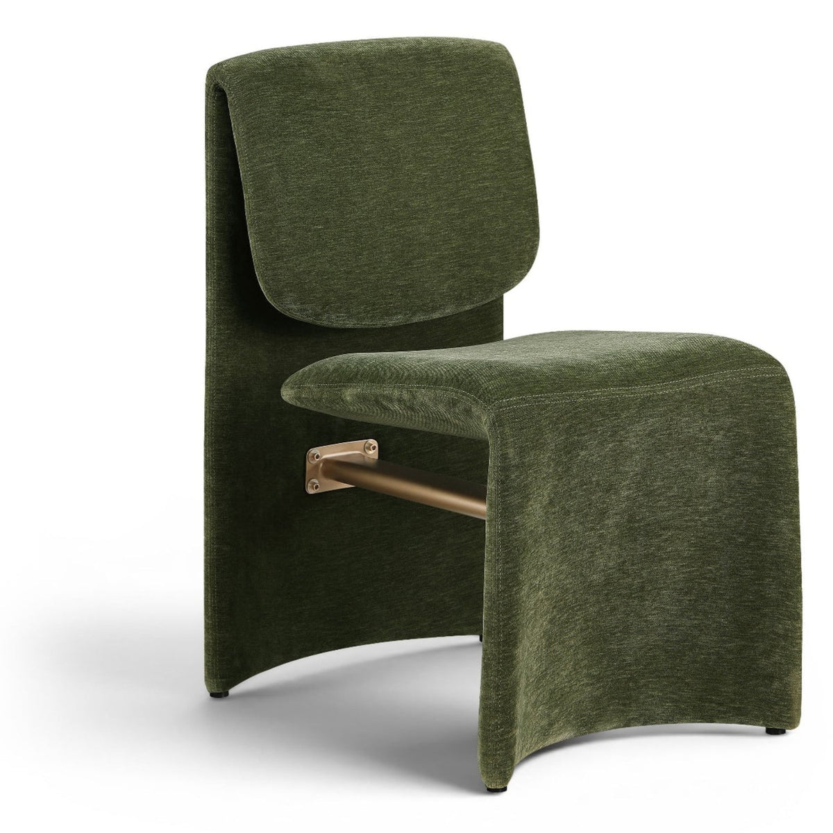 Slique Green Performance Fabric Upholstered Dining Chair, Set of 2 in green, primary product view
