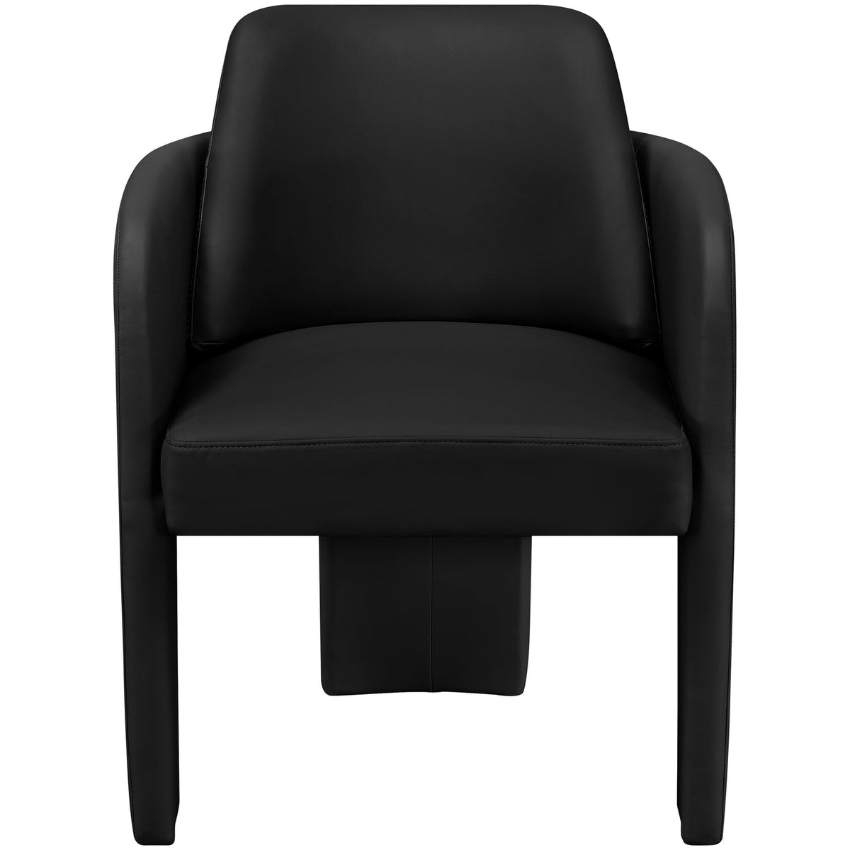 Vanda Black Vegan Leather Upholstered Dining Chair Set of 2