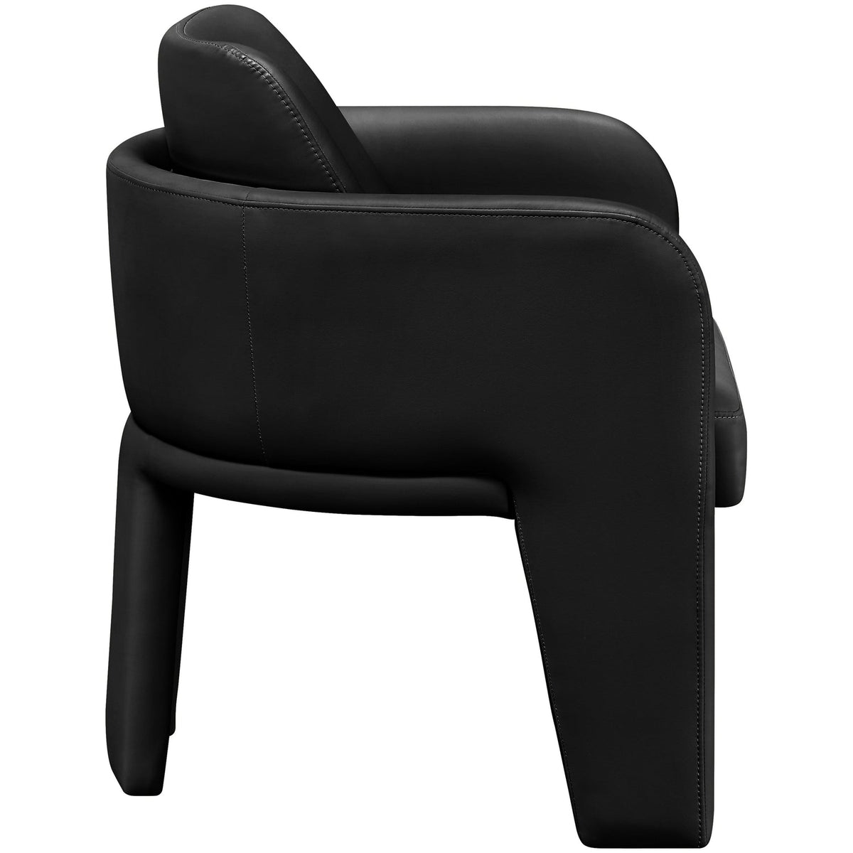 Vanda Black Vegan Leather Upholstered Dining Chair Set of 2