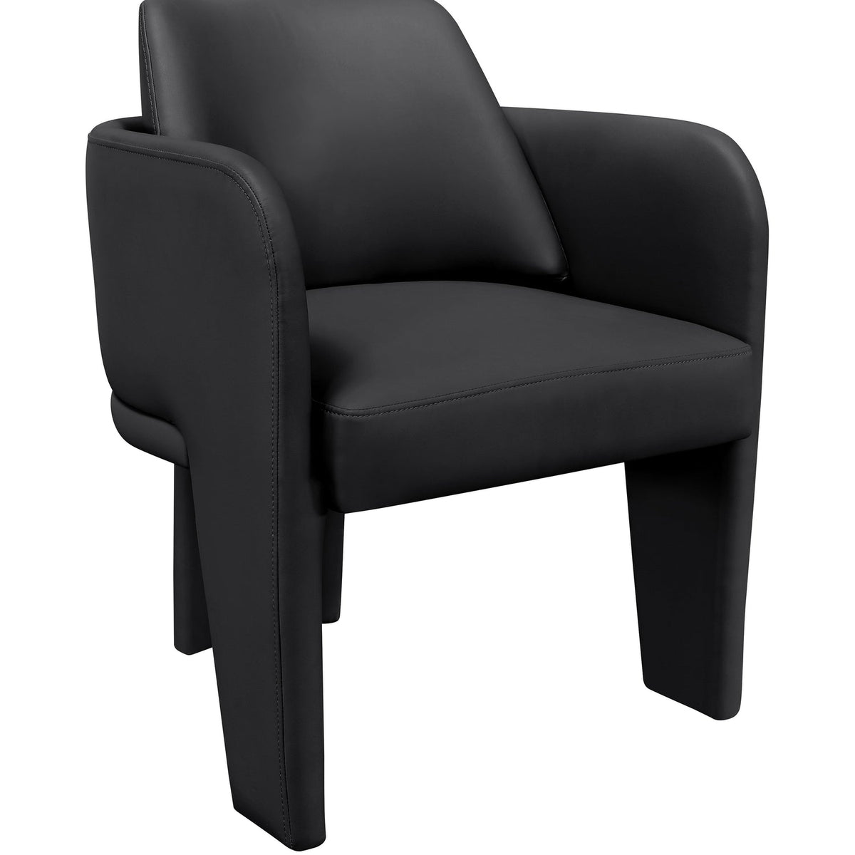 Vanda Black Vegan Leather Upholstered Dining Chair Set of 2