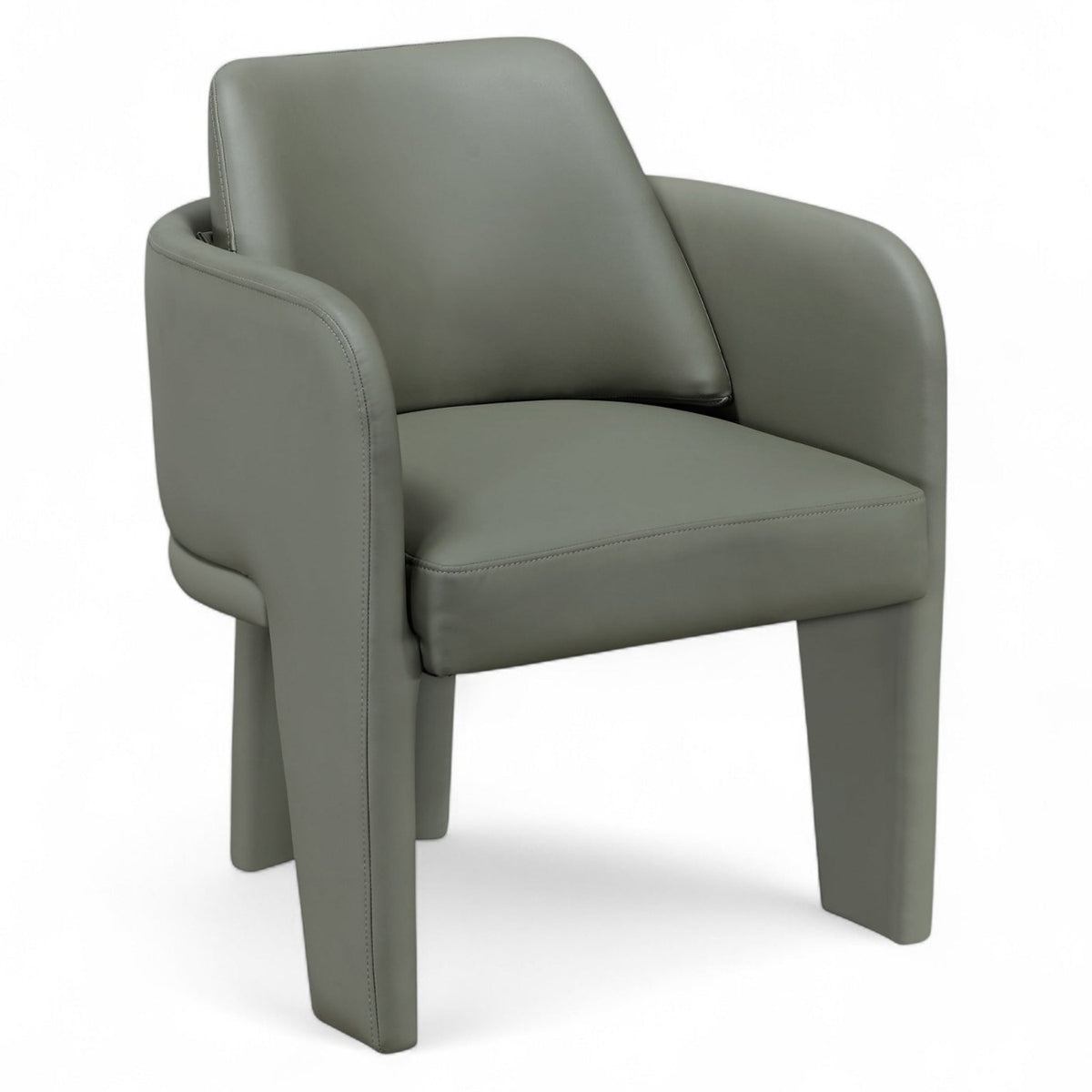 Vanda Olive Vegan Leather Upholstered Dining Chair in olive vegan leather, primary product view