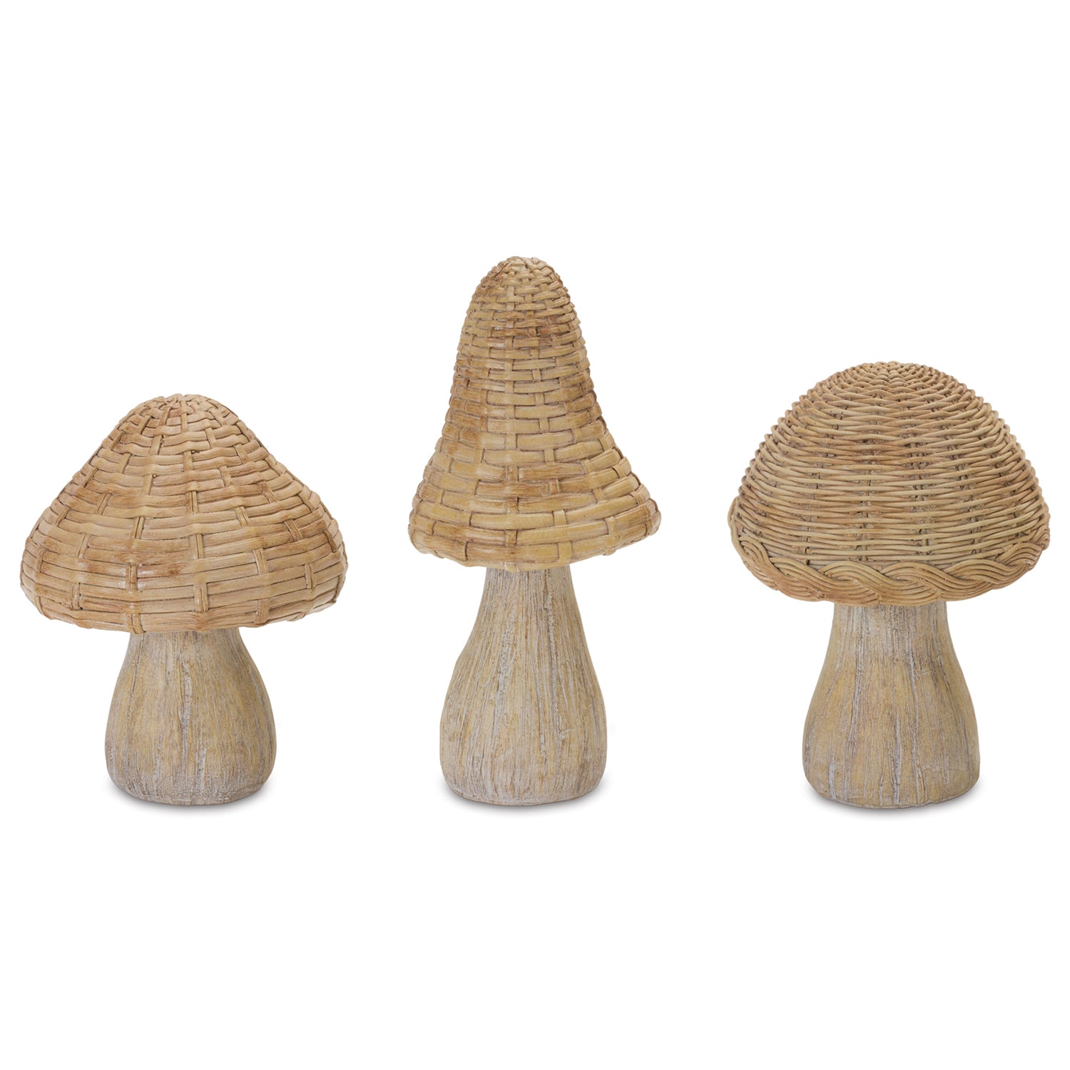 Wicker Mushroom Decor Set of 3