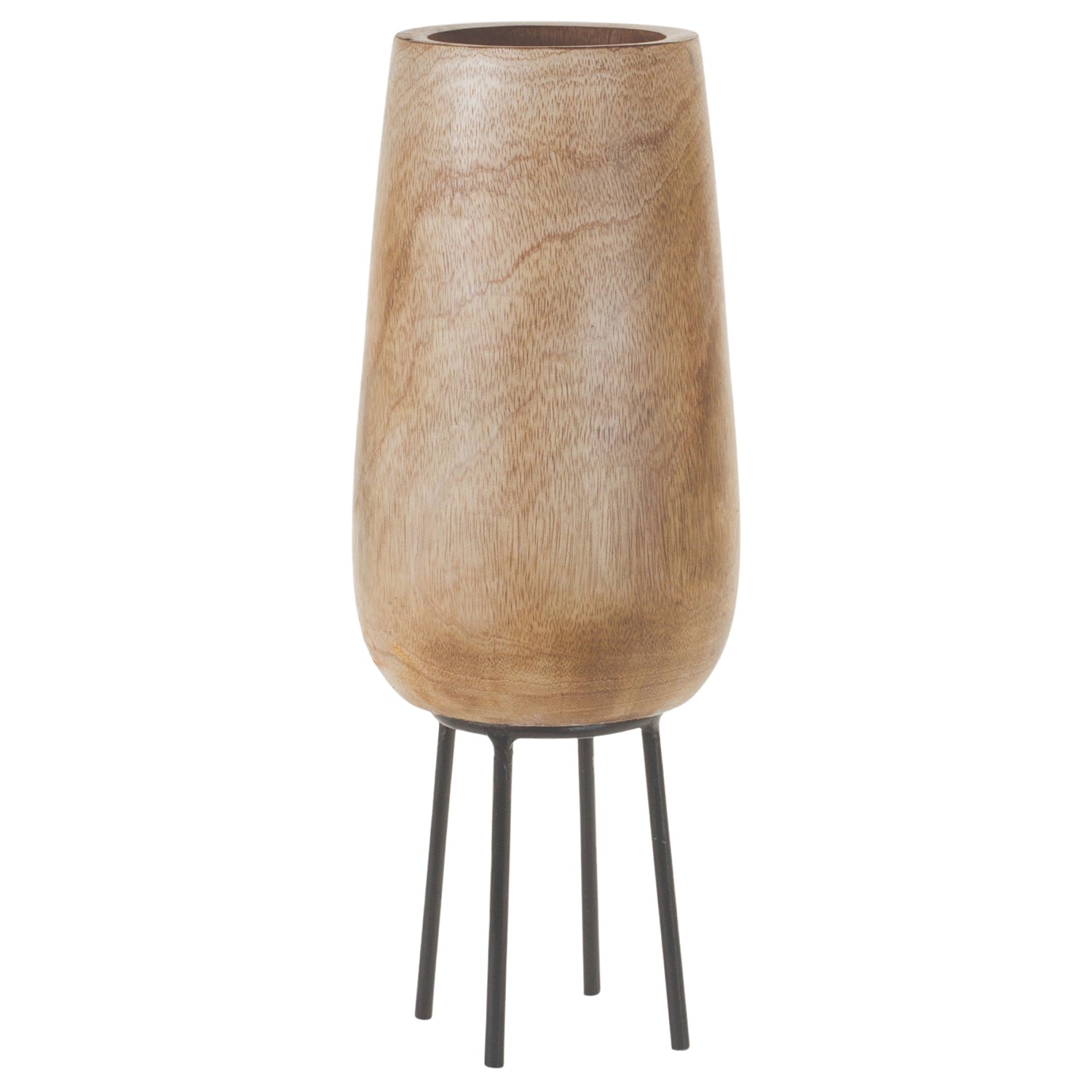 Wood Vase with Stand