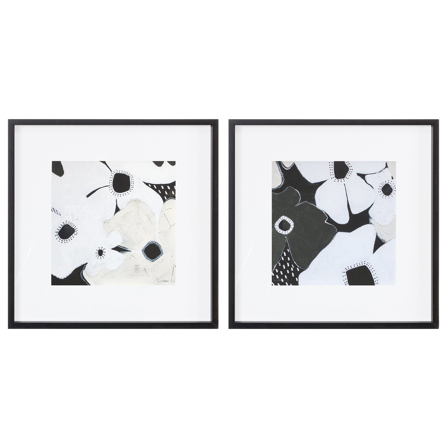 Framed Anemone Floral Print Set of 2