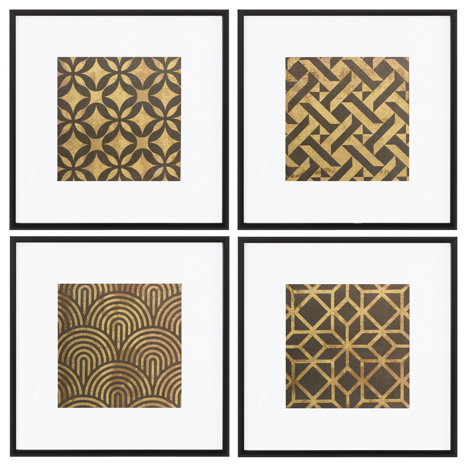 Framed Art Deco Geometric Print Set of 4