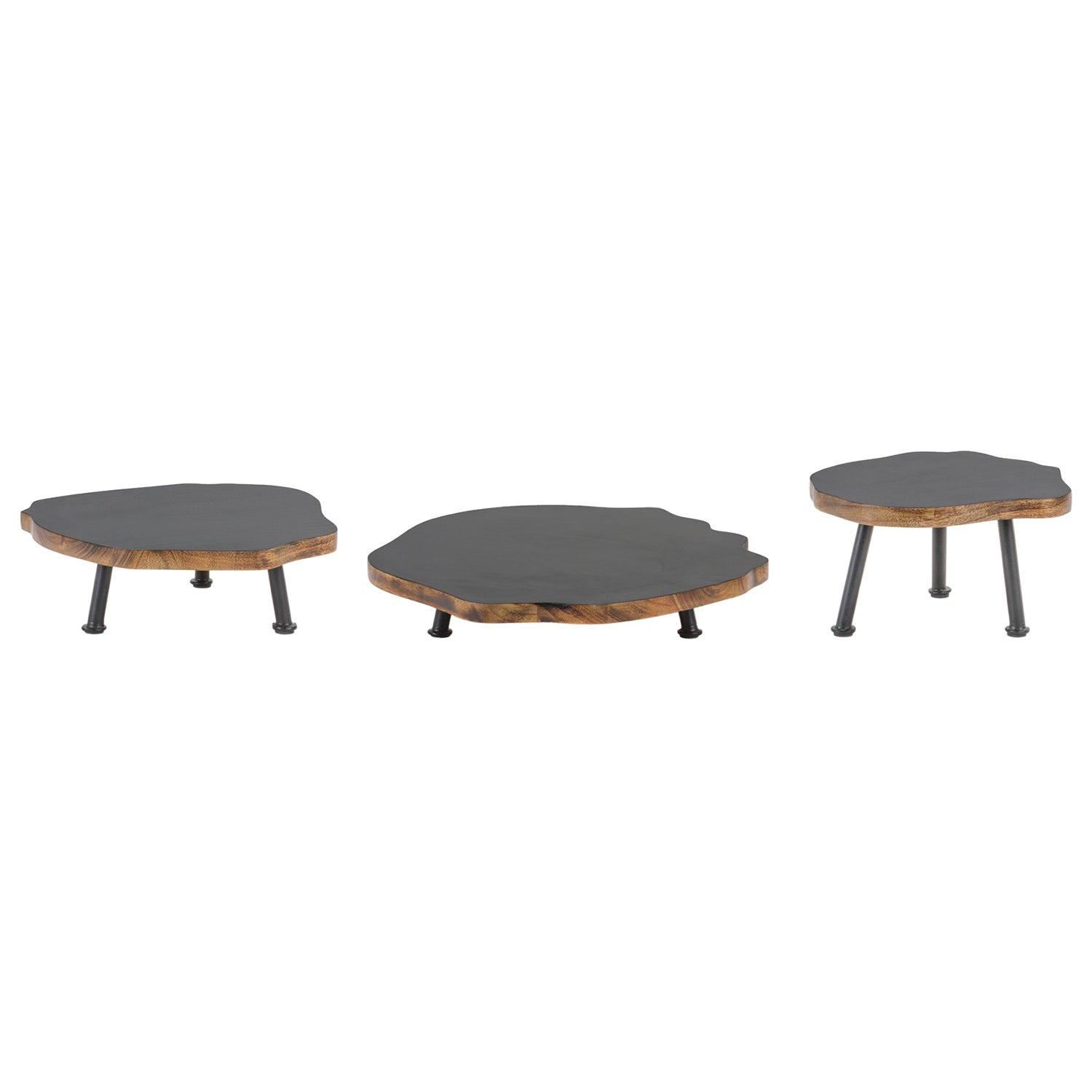 Tree Disc Pedestal Tray Set of 3