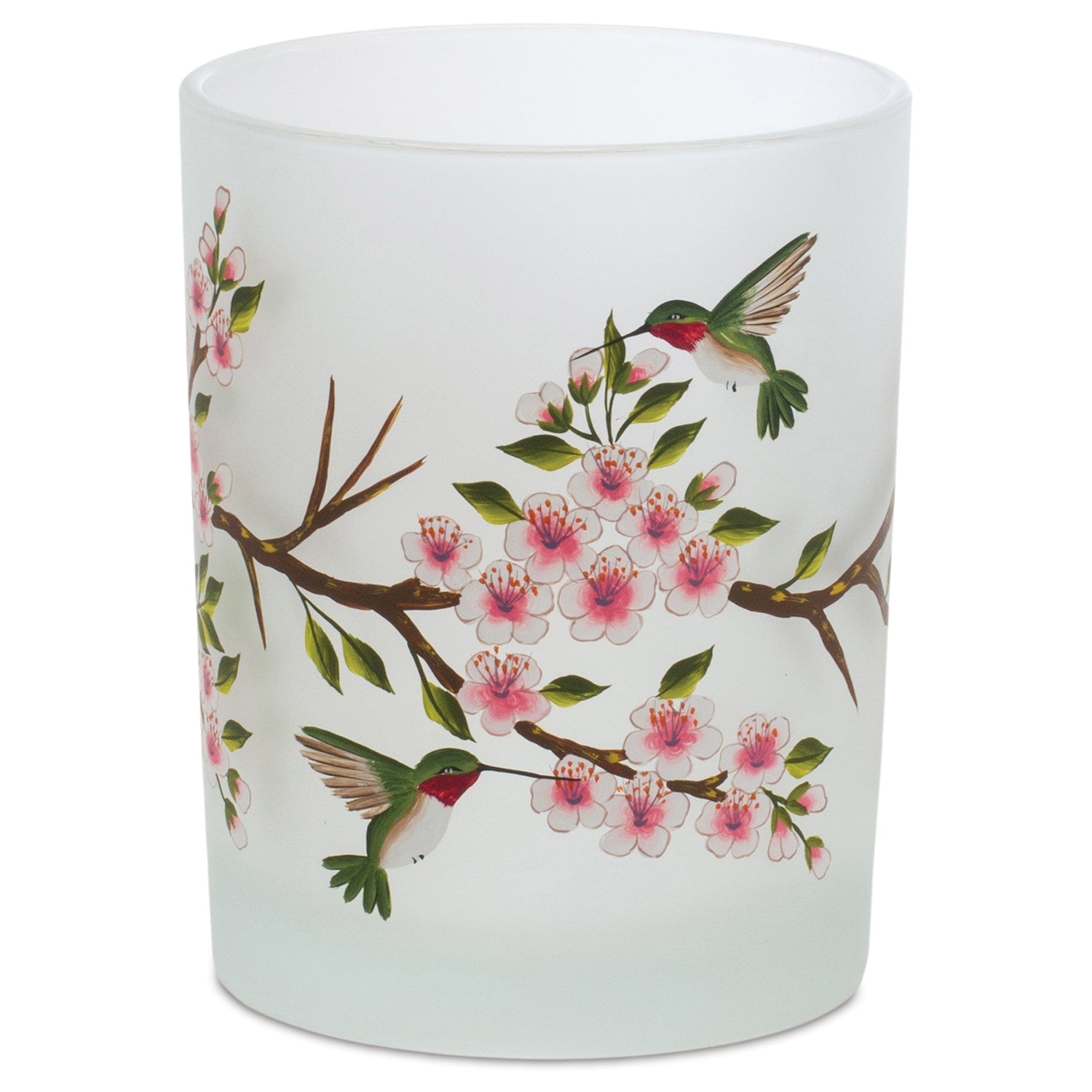 Glass Hummingbird Votive Candle Holder Set of 6