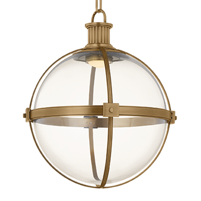 Hudson Valley Lighting Westmere Small Pendant in Patina Brass, primary product view