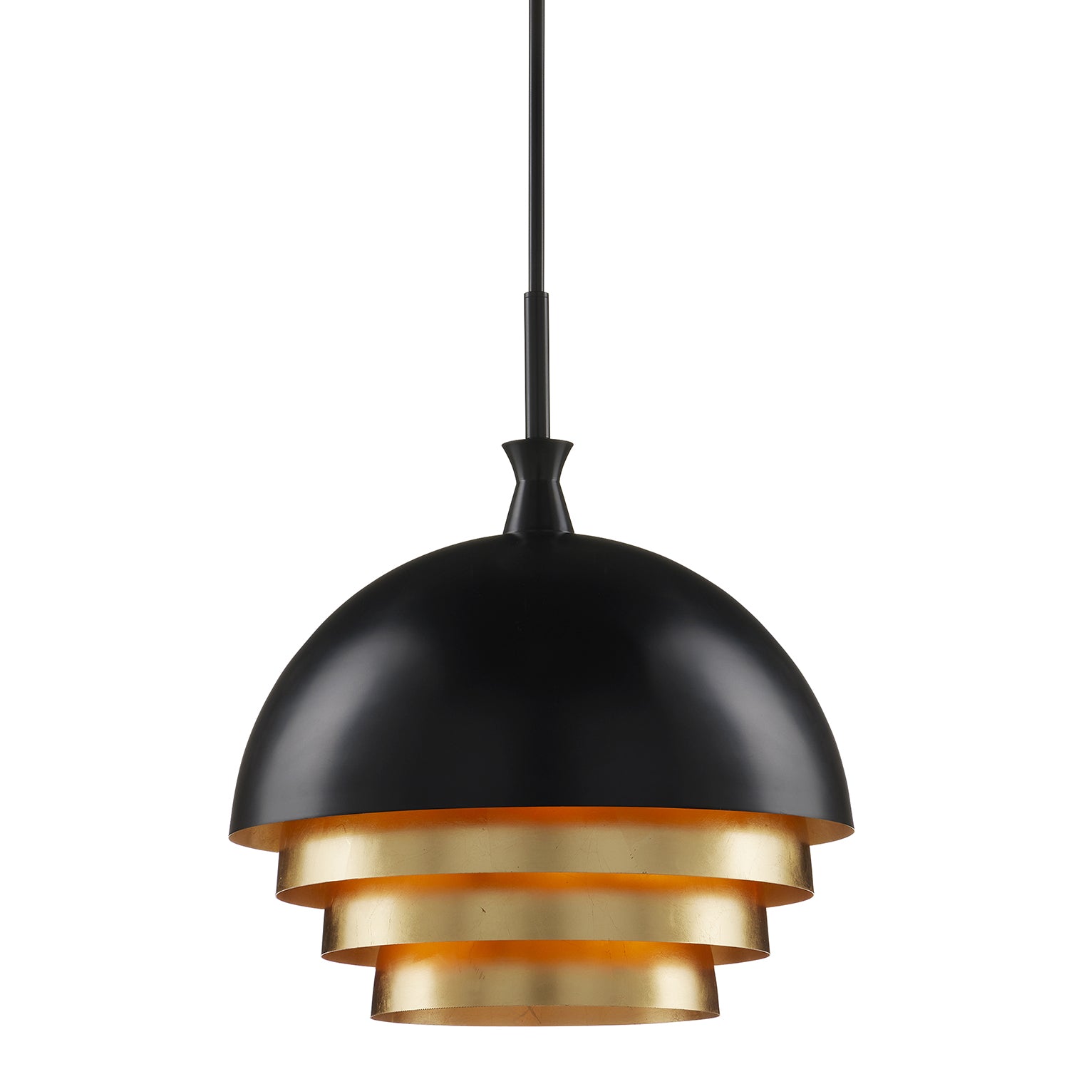 Currey & Co Salviati Black/Gold Large Pendant