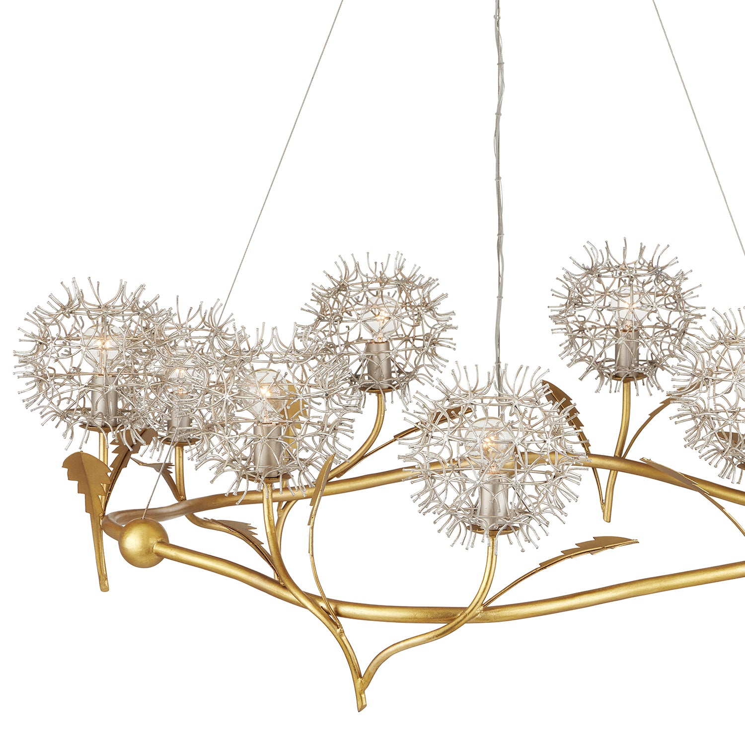 Currey & Co Dandelion Silver/Gold Chandelier