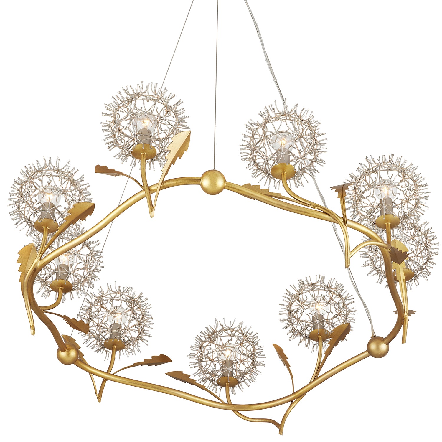 Currey & Co Dandelion Silver/Gold Chandelier