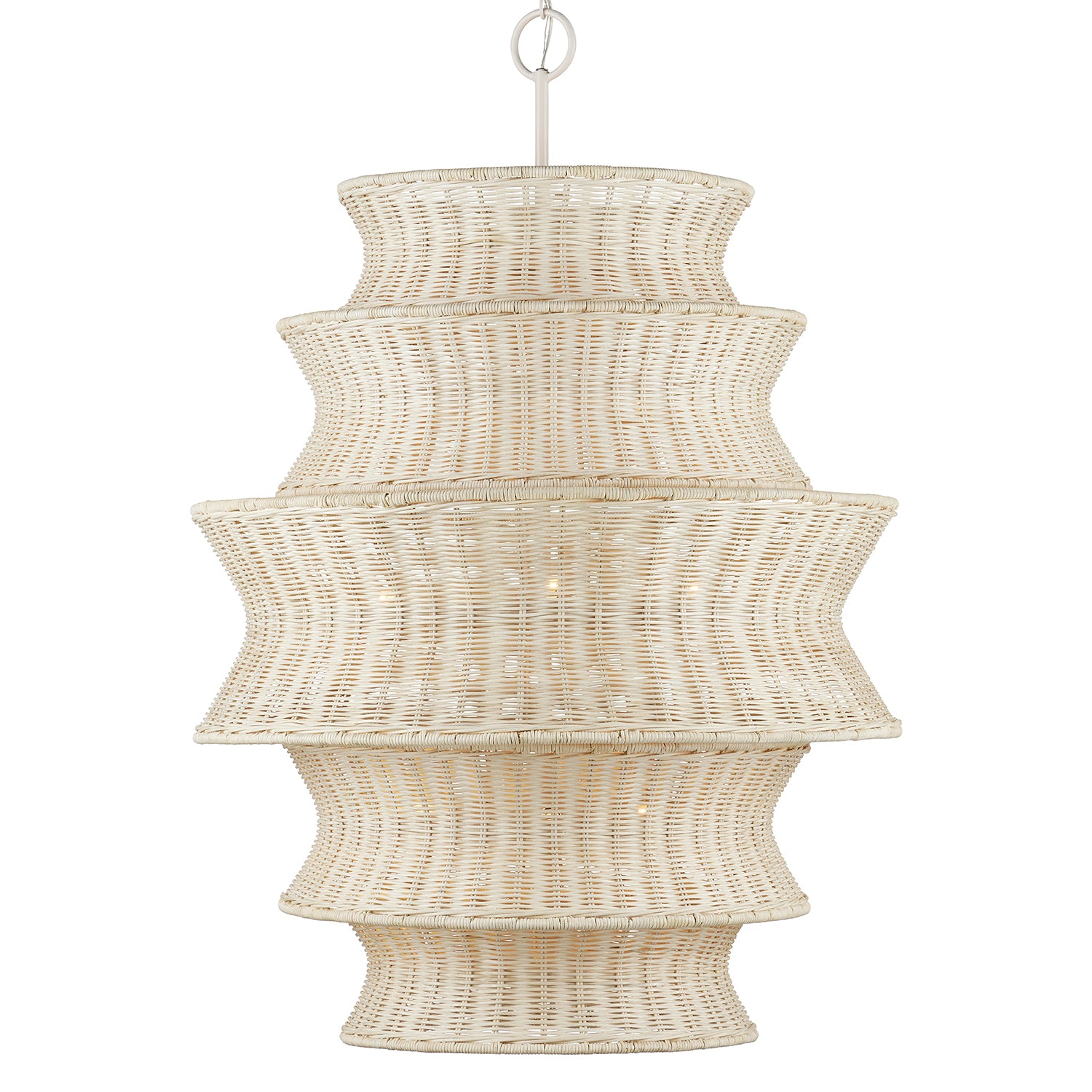 Currey & Co Phebe Rattan Chandelier