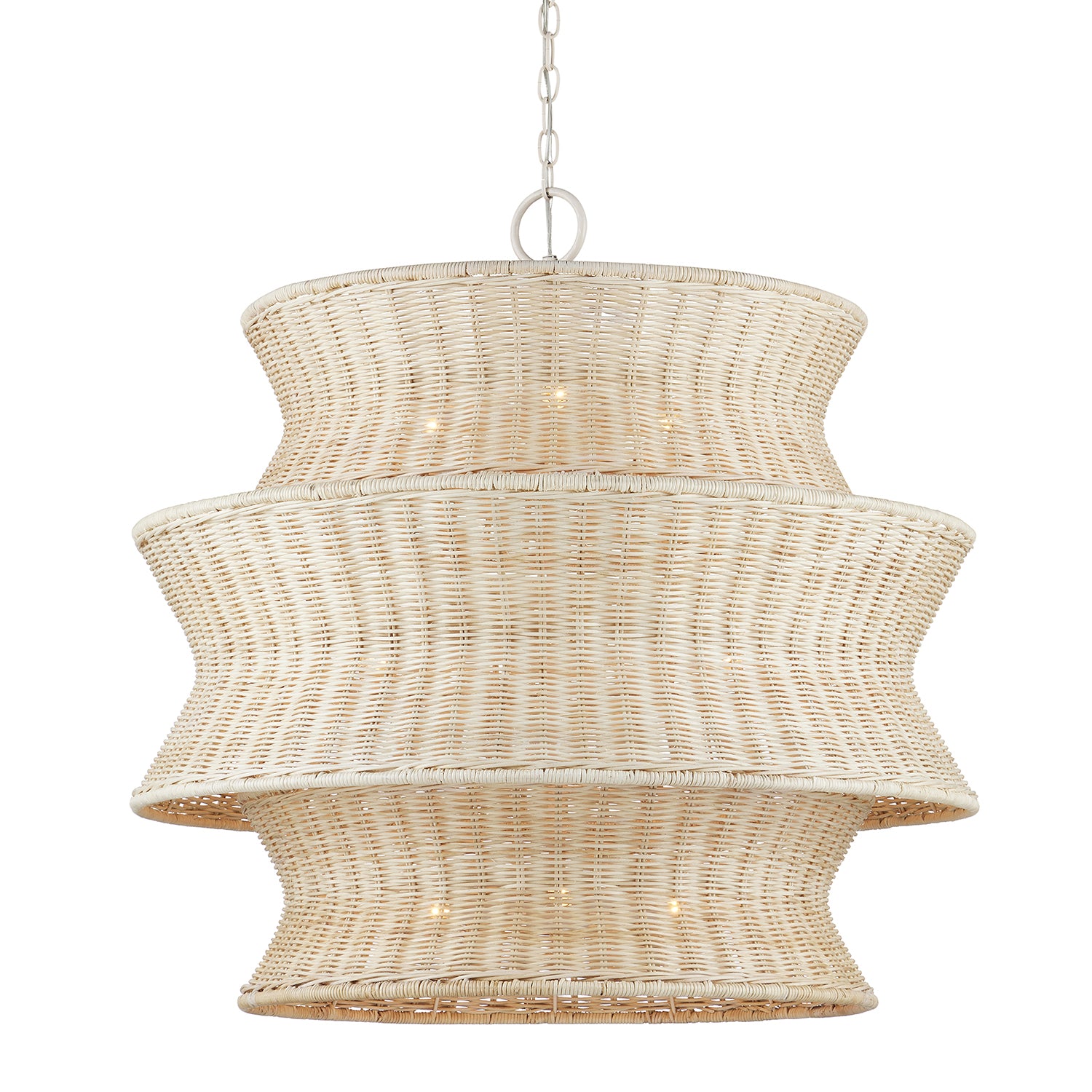 Currey & Co Phebe Rattan Chandelier