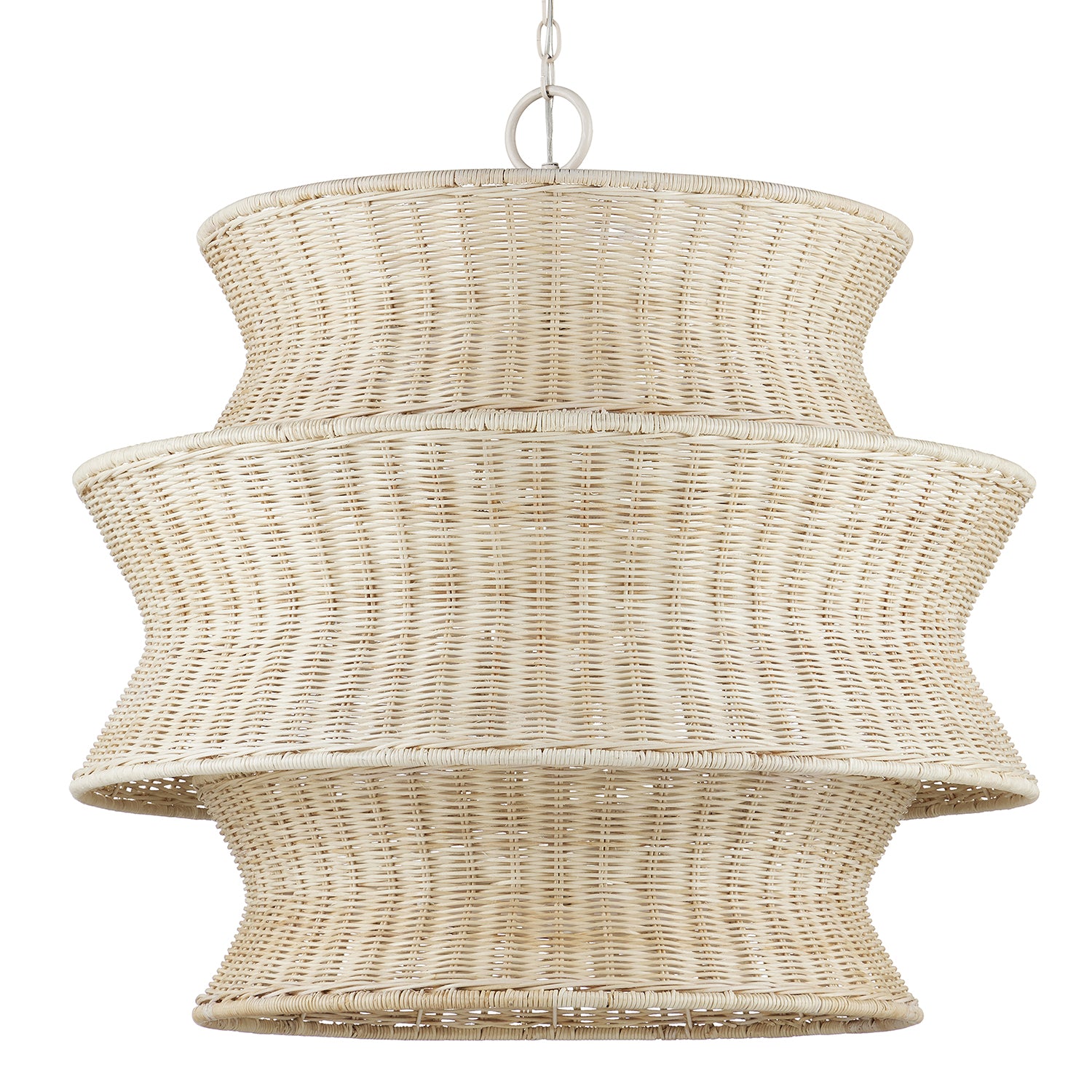Currey & Co Phebe Rattan Chandelier