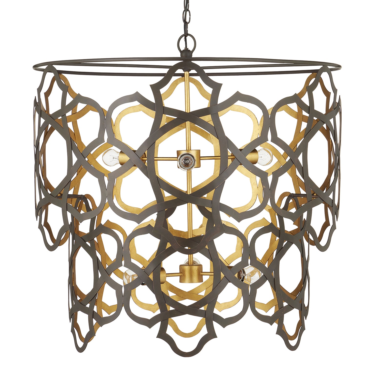 Currey & Co Mauresque Bronze/Gold Medium Chandelier