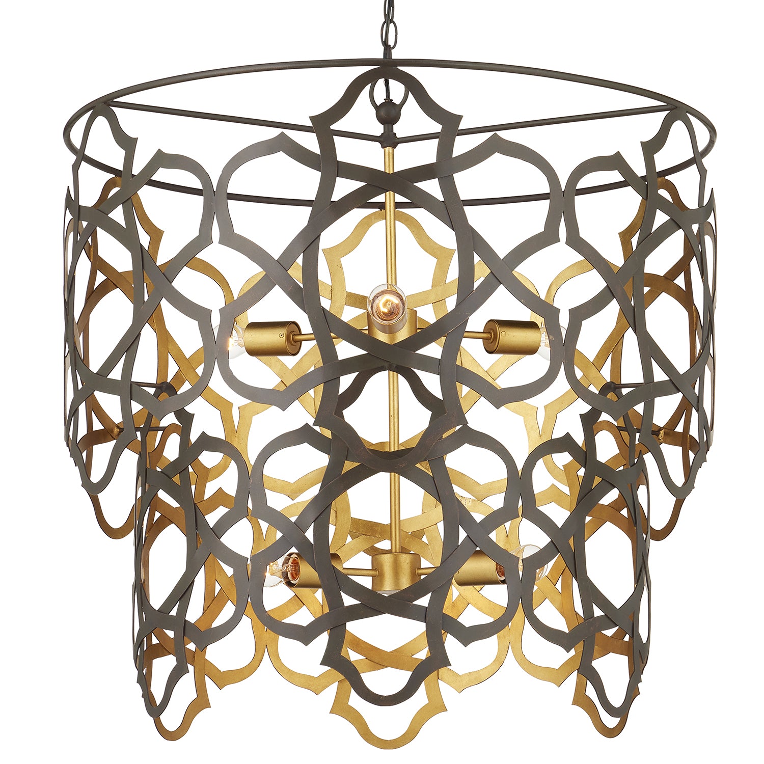 Currey & Co Mauresque Bronze/Gold Medium Chandelier