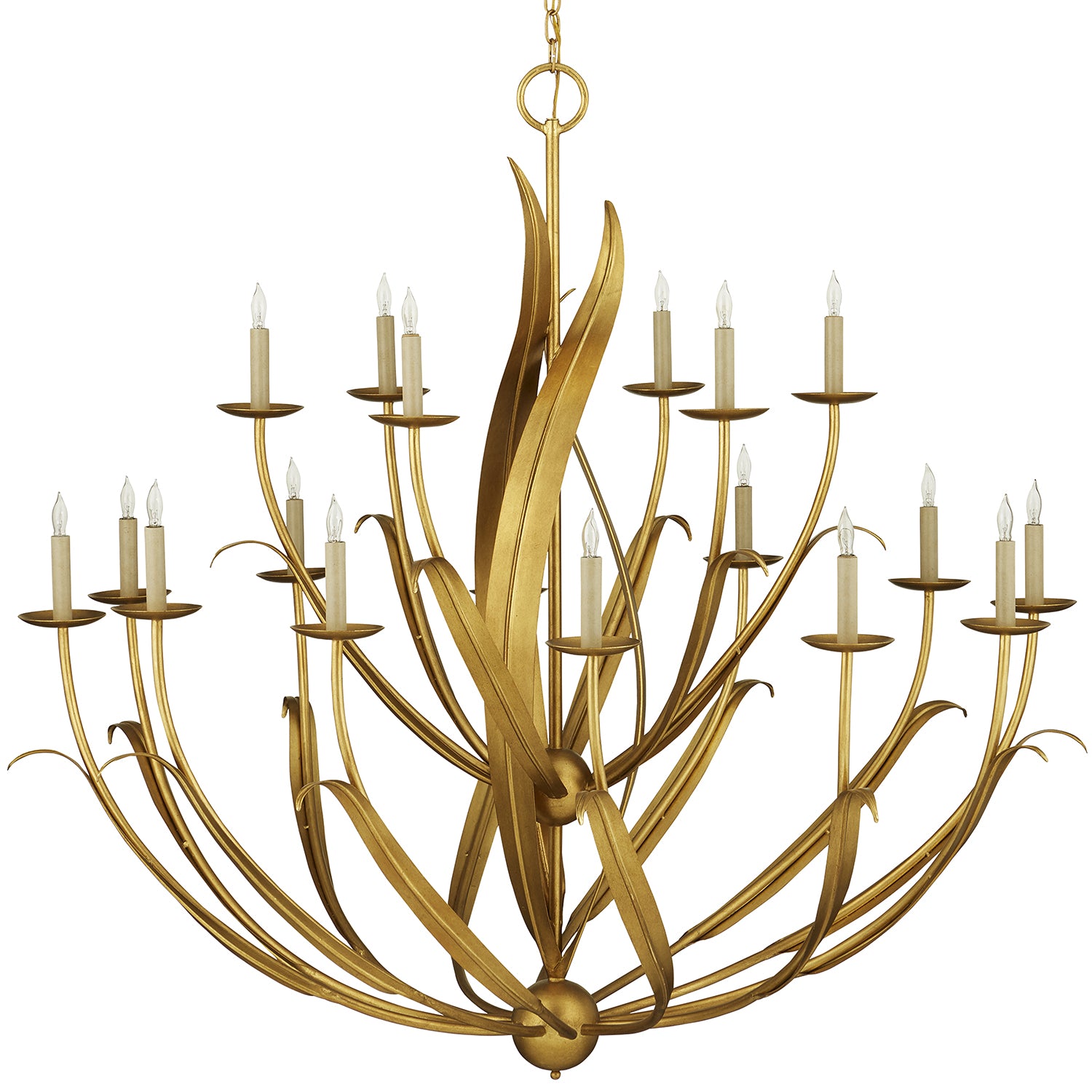 Currey & Co Menefee Gold Large Chandelier