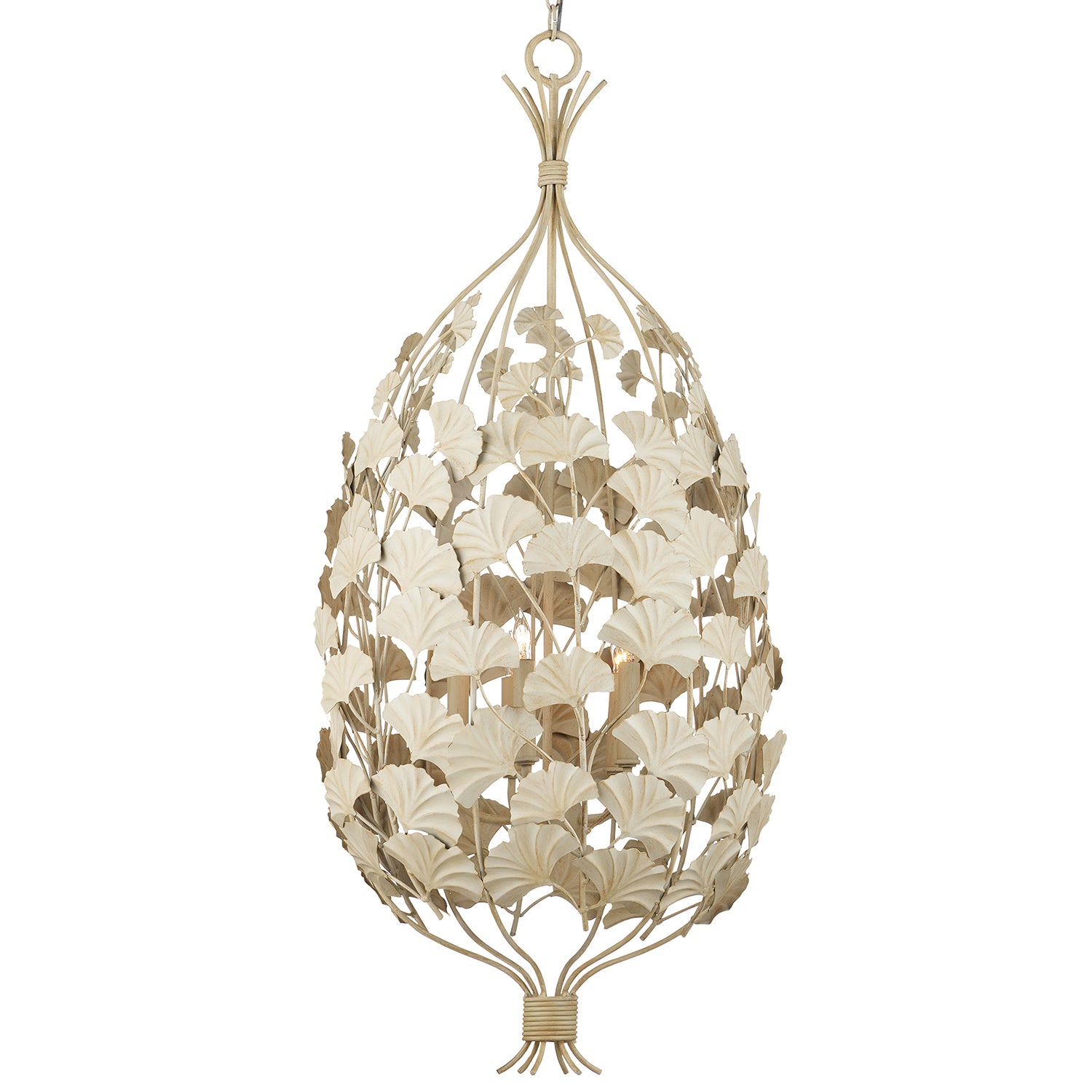 Currey & Co Maidenhair Cream Chandelier - Final Sale