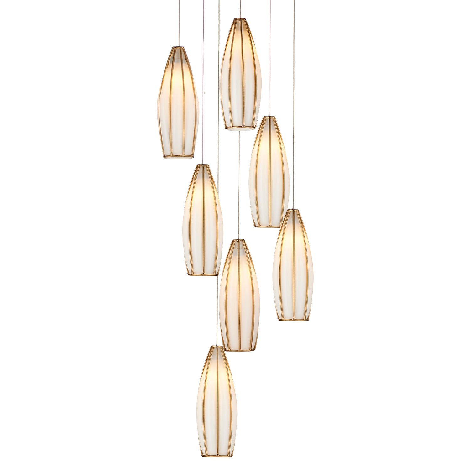 Currey & Co Parish 7 Light Multi-Drop Pendant