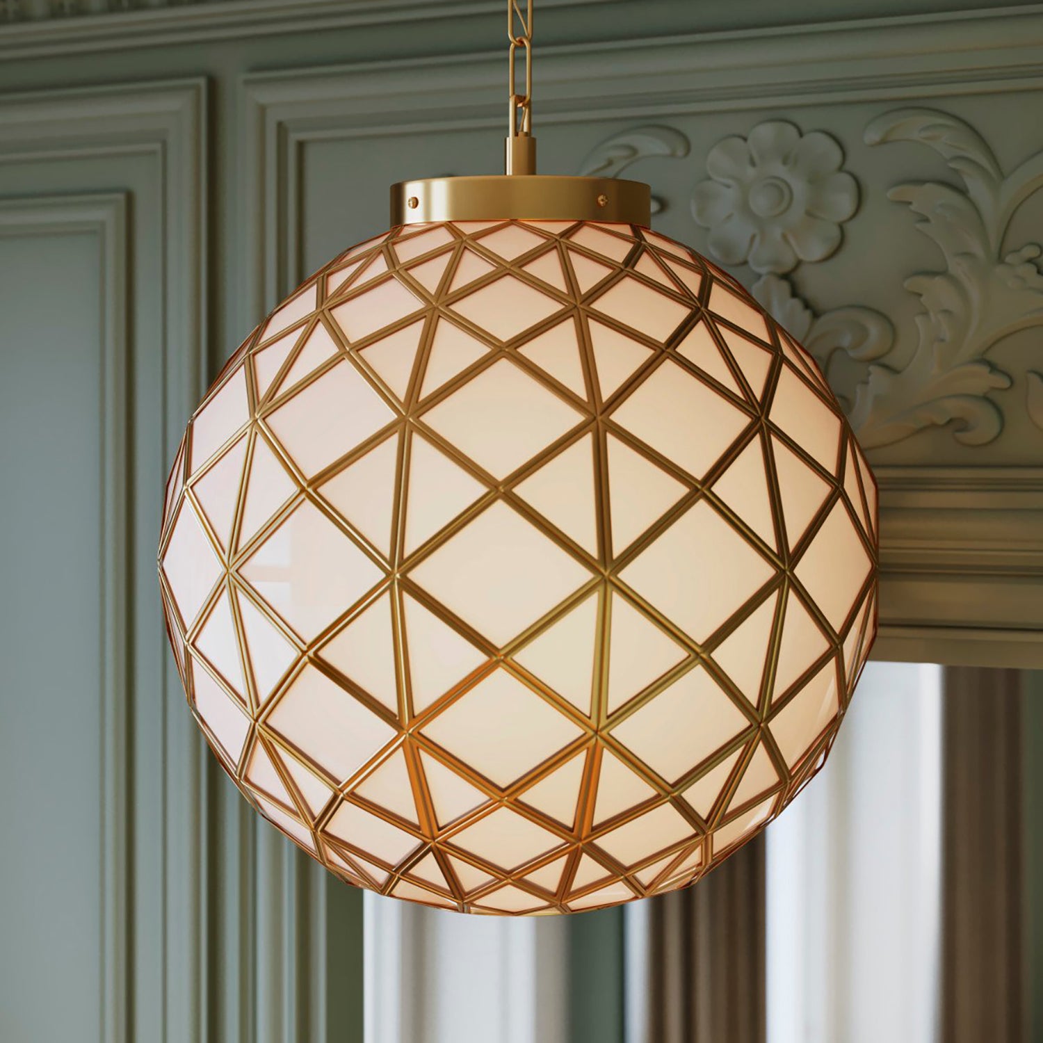 Currey & Co Polyhedron Pendant