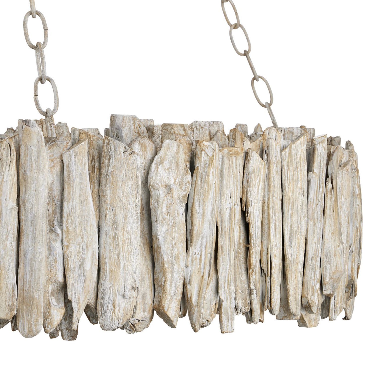 Currey & Co Driftwood Whitewash Ring Chandelier