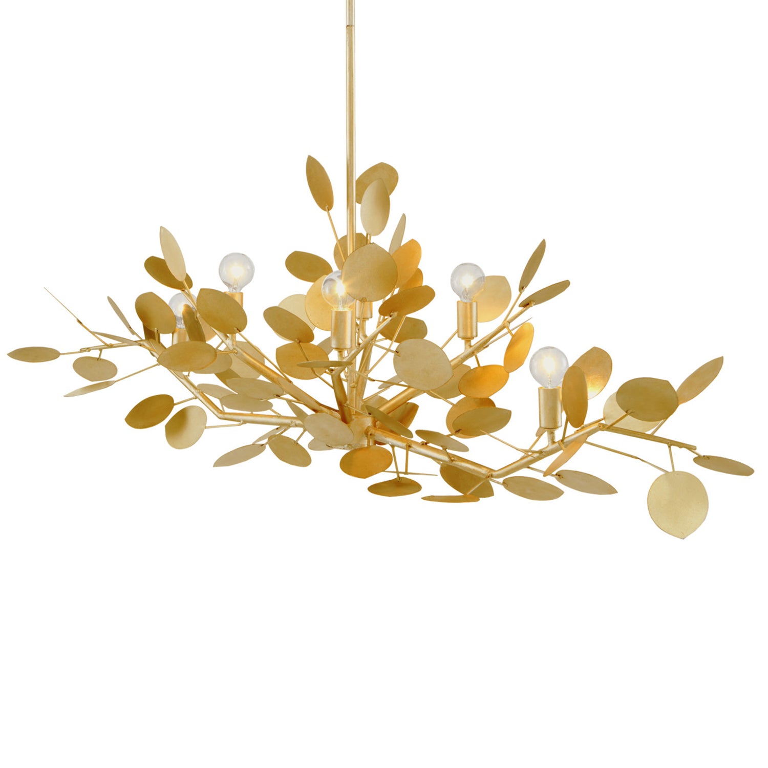 Currey & Co Lunaria Gold Oval Chandelier