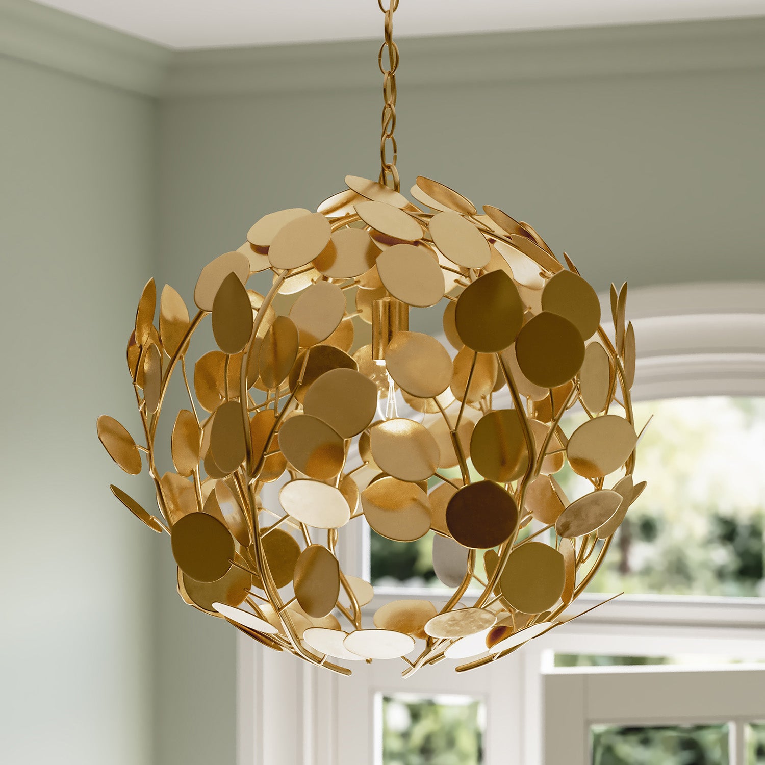 Currey & Co Lunaria Gold Orb Chandelier