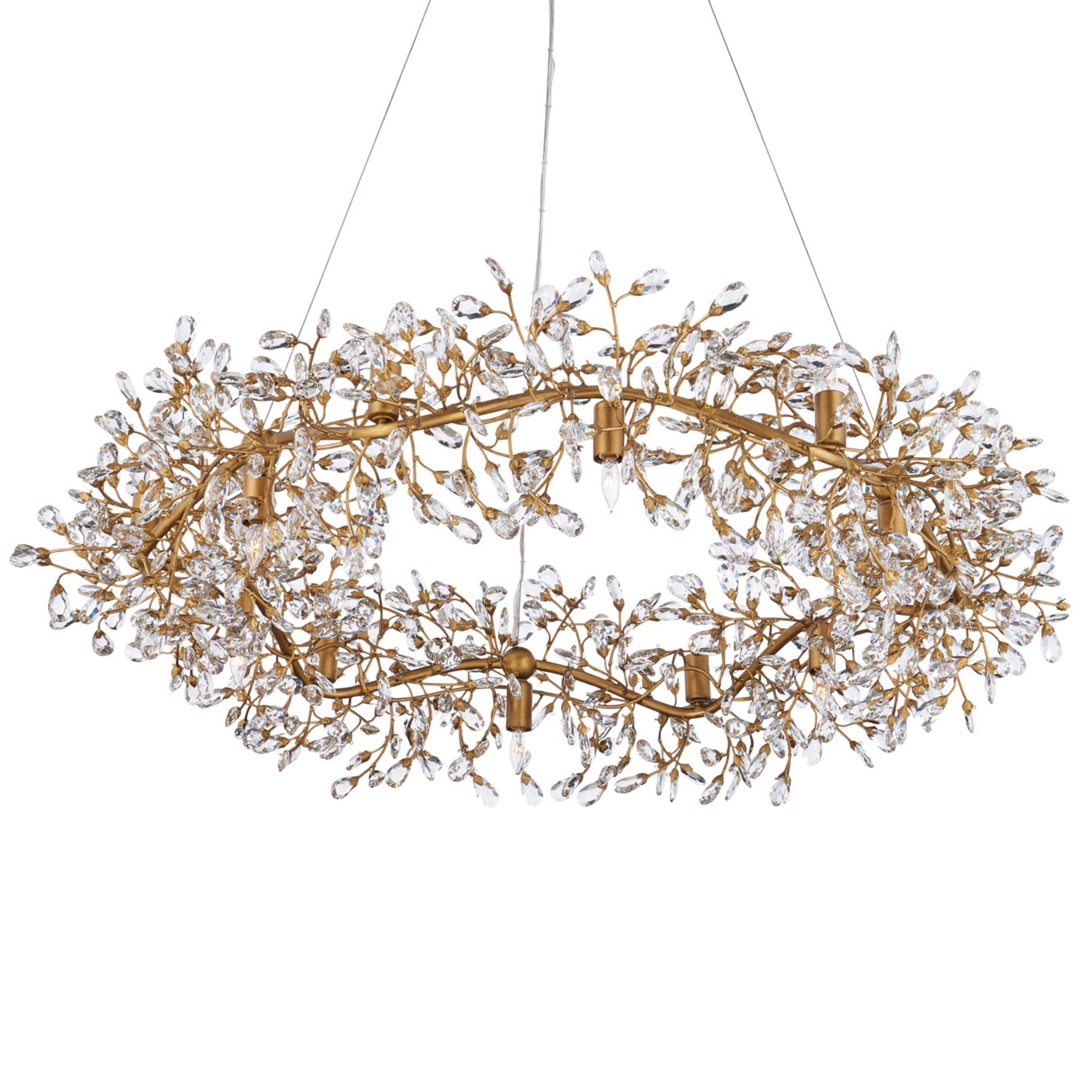 Currey & Co Crystal Bud Large Ring Chandelier