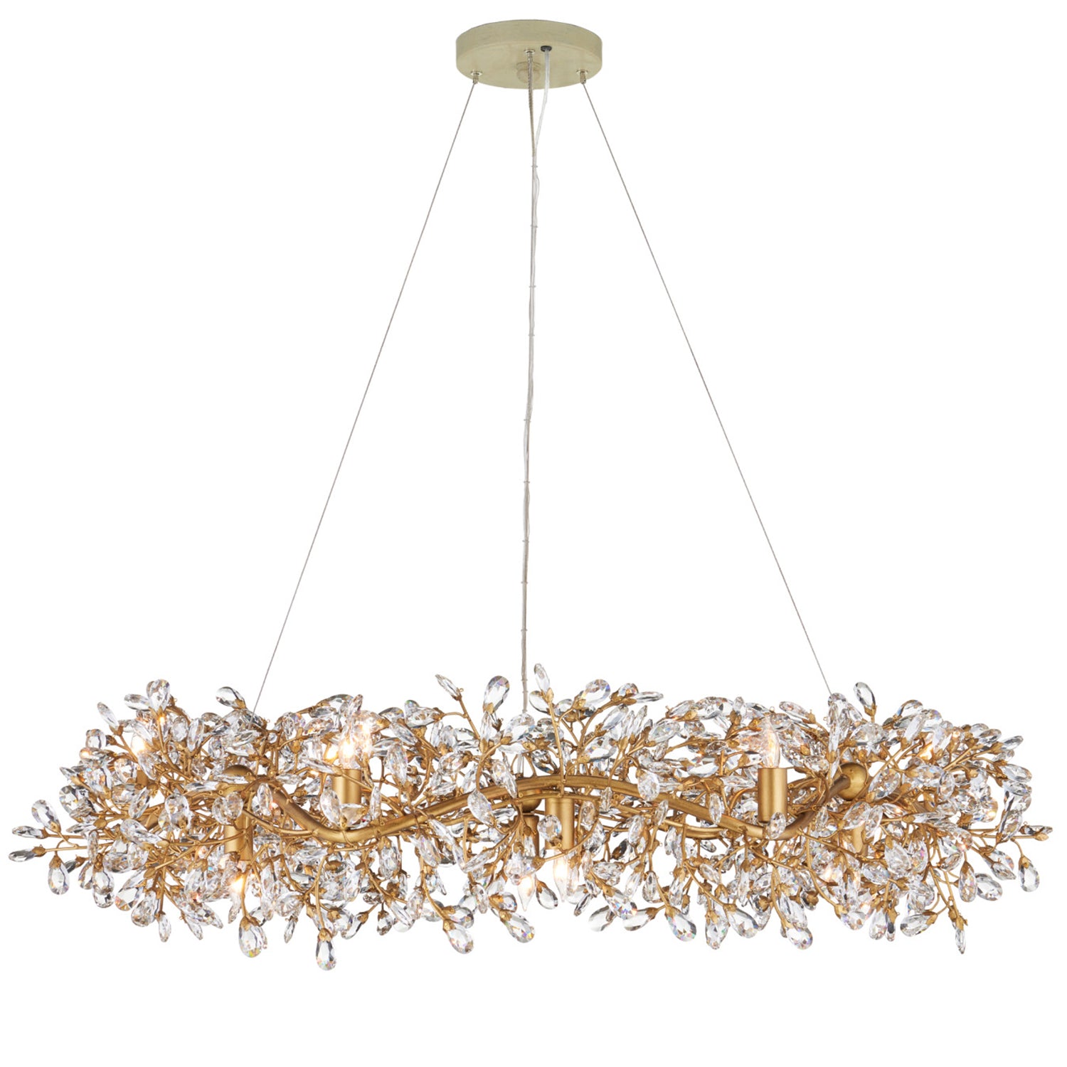 Currey & Co Crystal Bud Large Ring Chandelier
